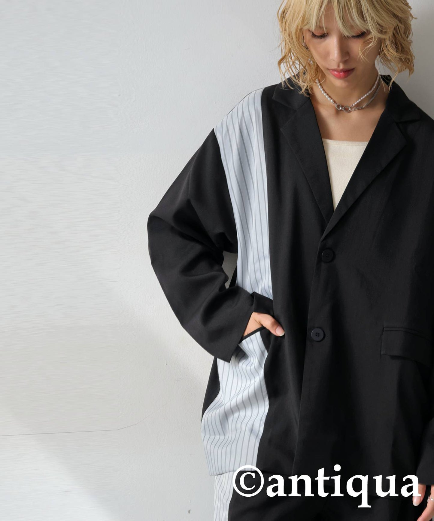 Switched Striped Jacket Ladies