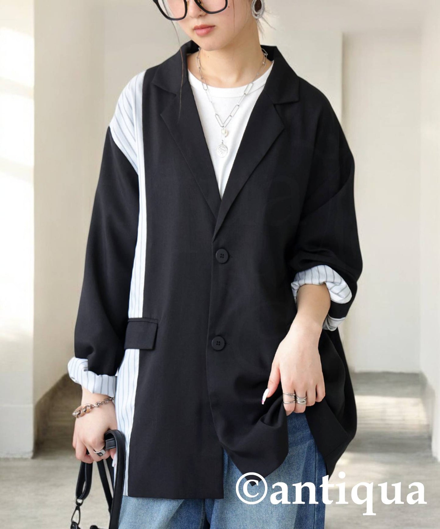 Switched Striped Jacket Ladies