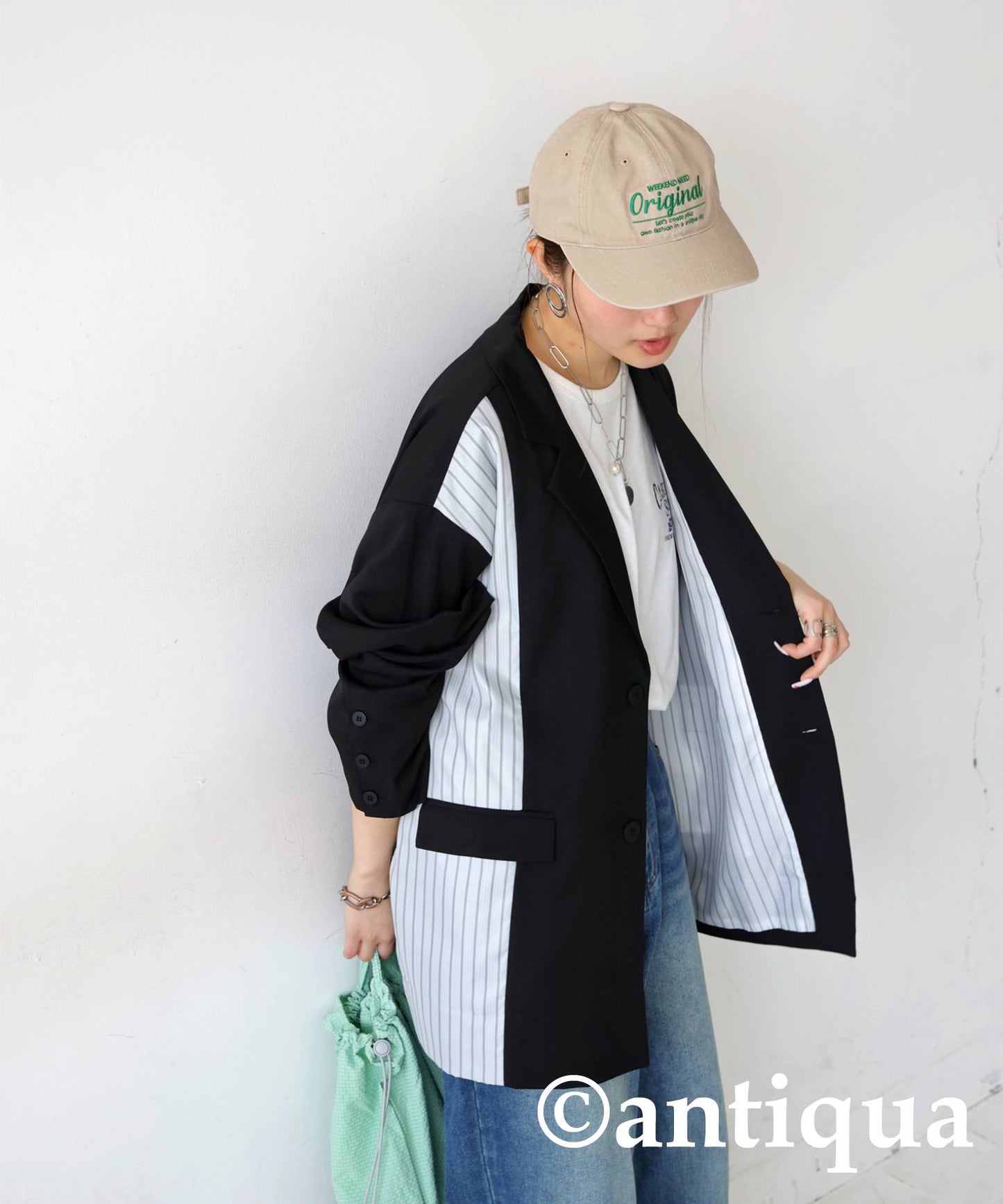 Switched Striped Jacket Ladies