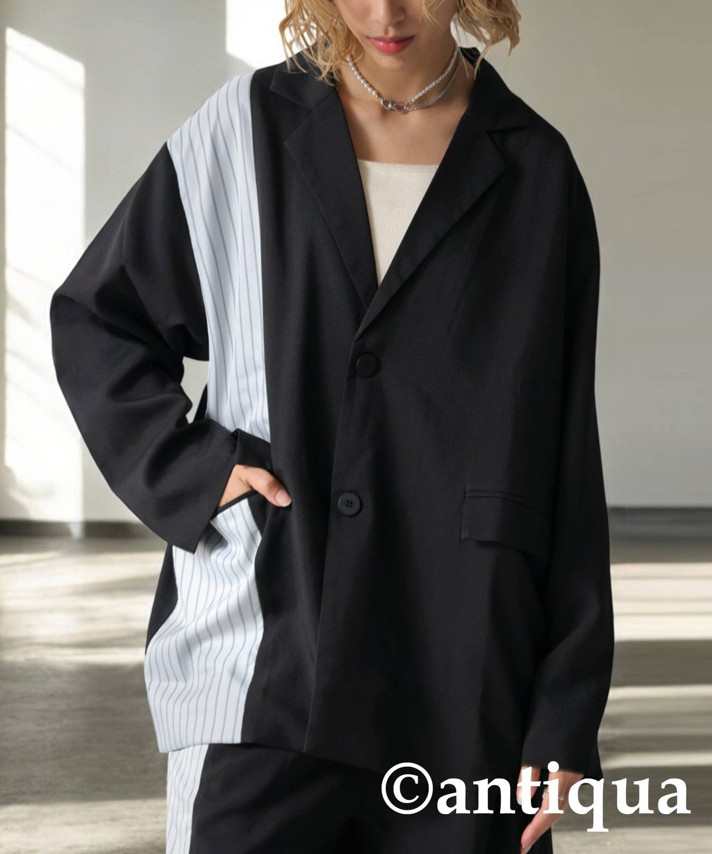 Switched Striped Jacket Ladies