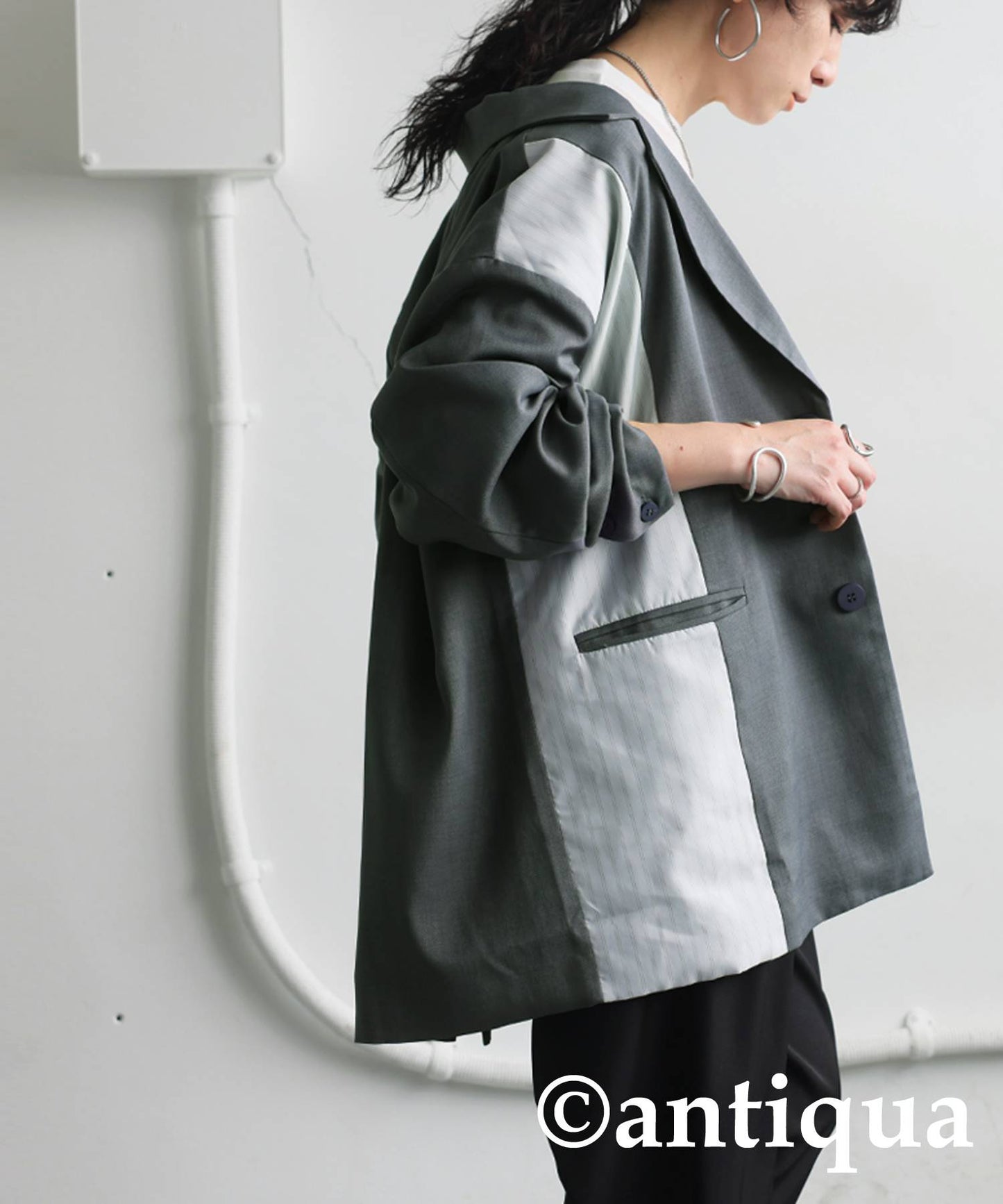 Switched Striped Jacket Ladies