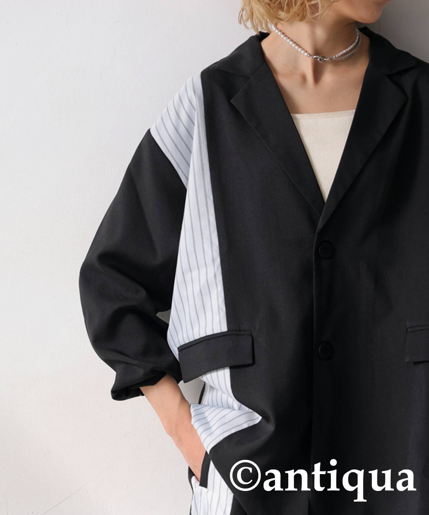 Switched Striped Jacket Ladies