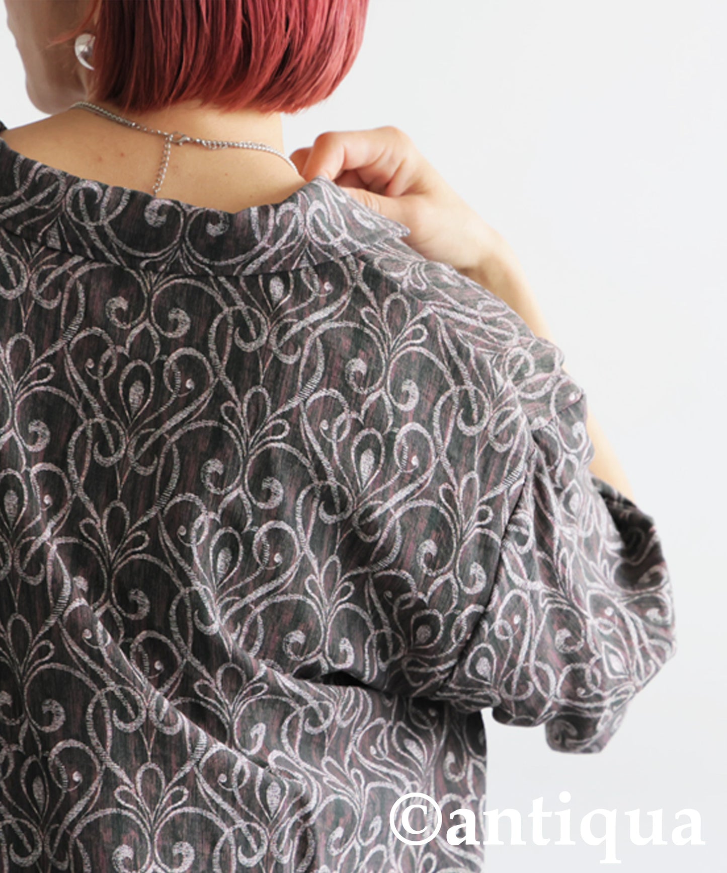 Ladies Art Pattern Open Collar Shirt