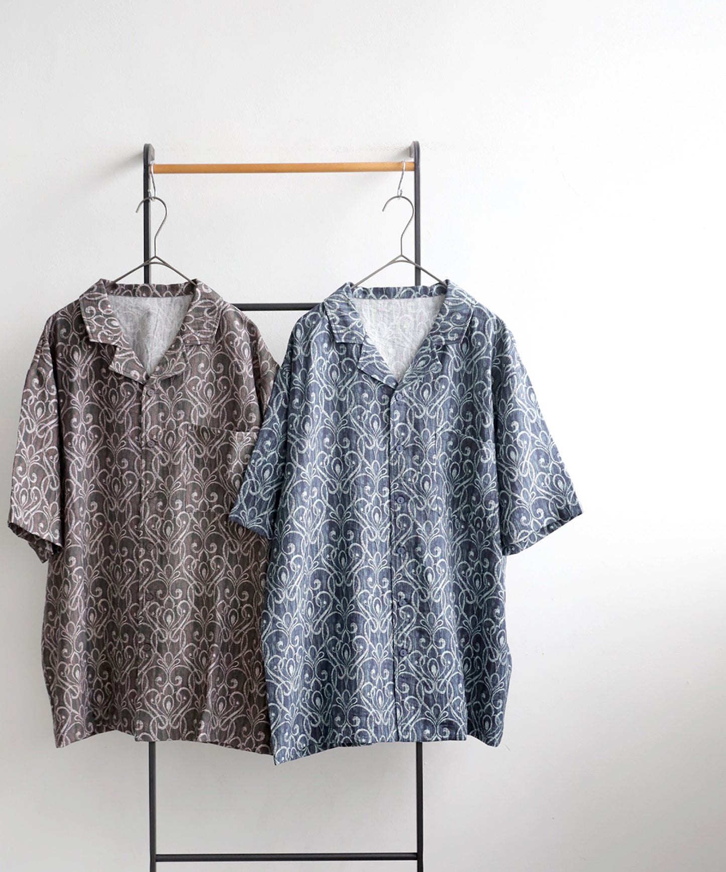 Men's Art Pattern Open Collar Shirt