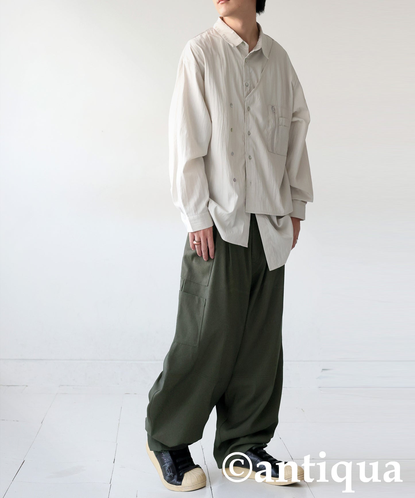 Asymmetrical Pocket Wide Pants Men's