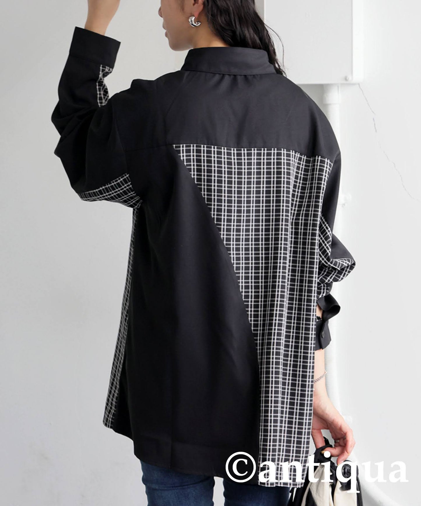 Ladies Check Switching Shirt