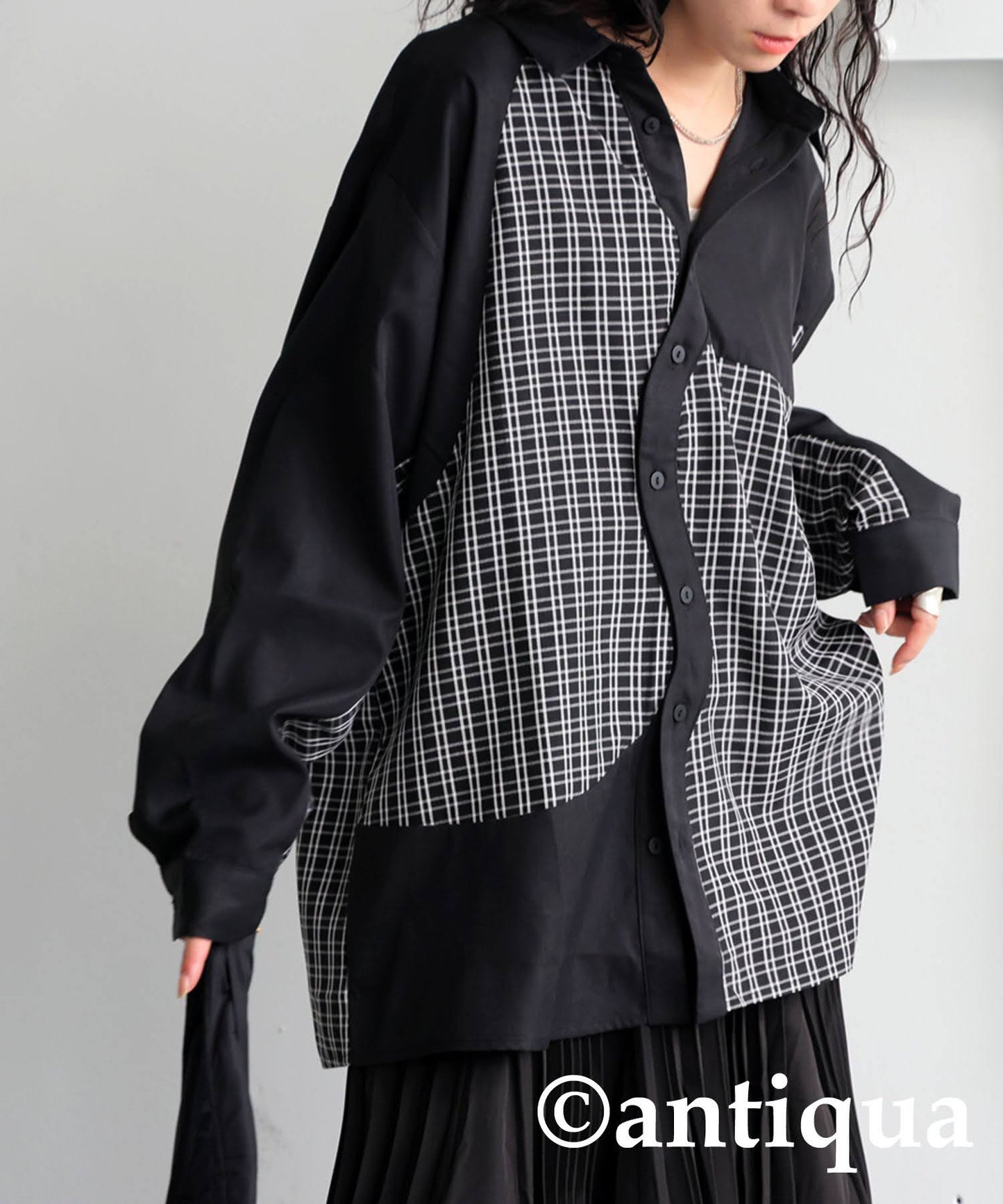 Ladies Check Switching Shirt