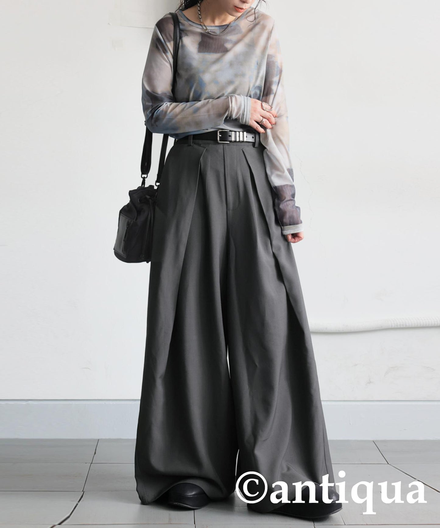 Tuck Wide Pants Ladies