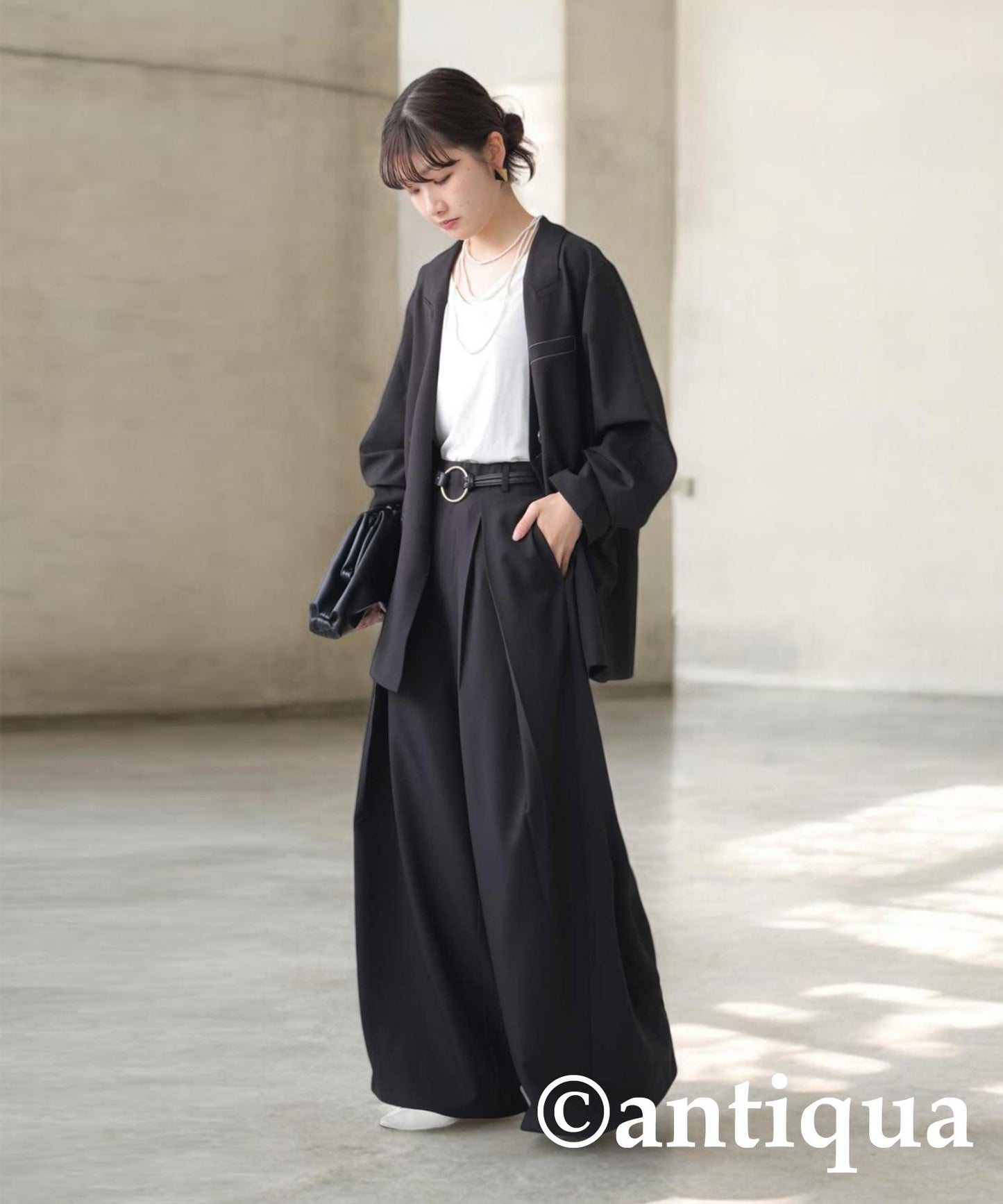 Tuck Wide Pants Ladies