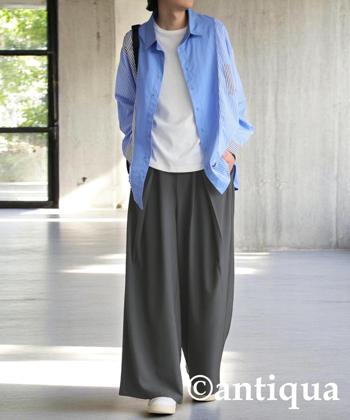 Men's Tuck Wide Pants