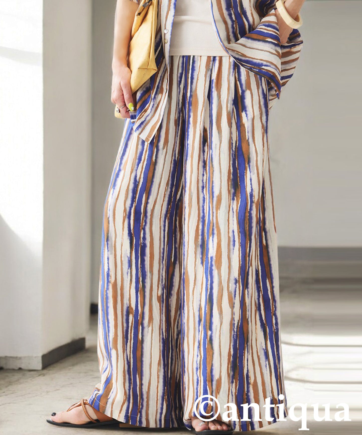 Ladies Art Print Wide Pants