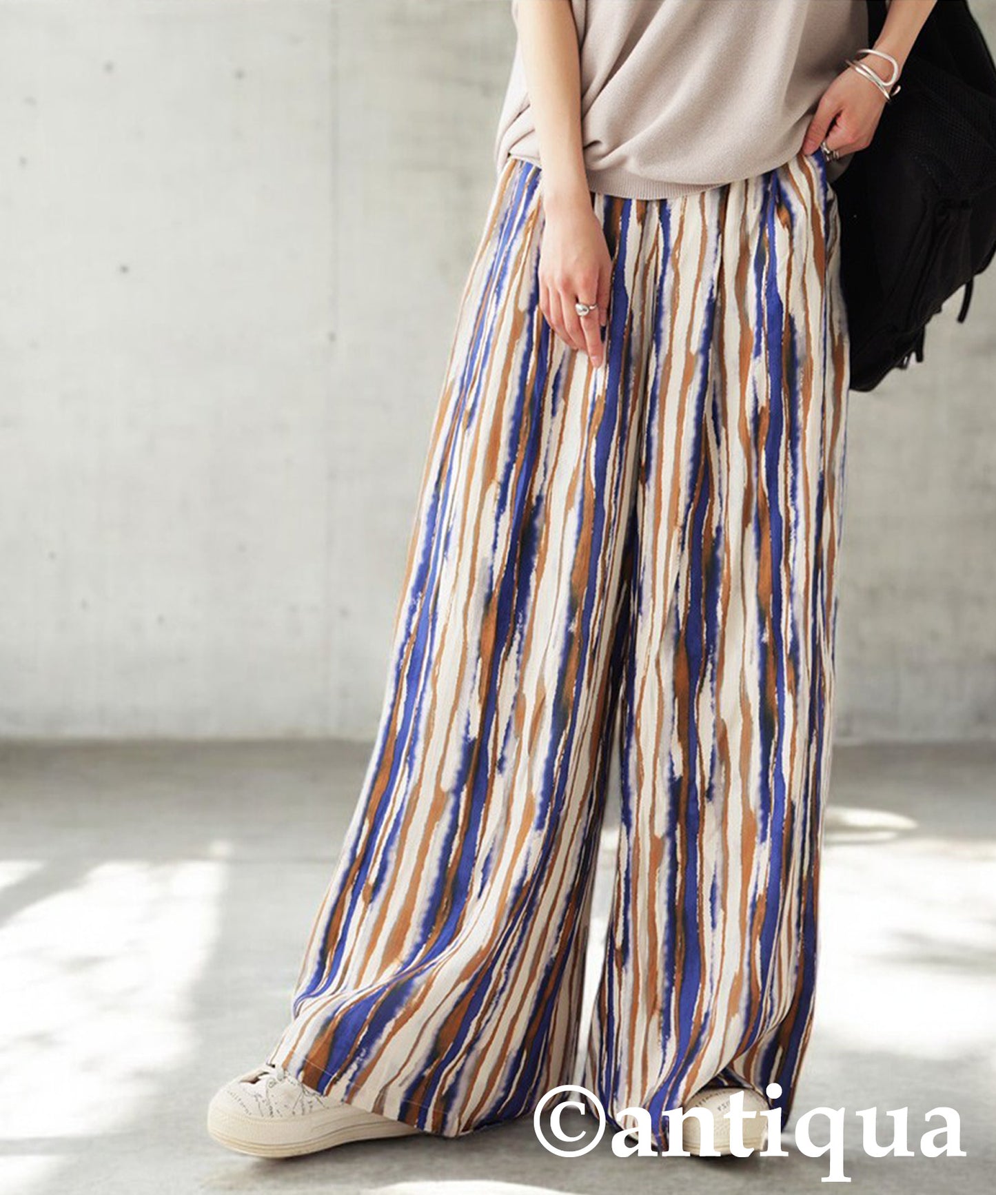 Ladies Art Print Wide Pants
