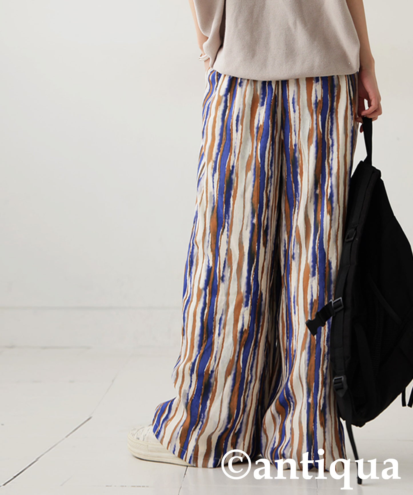 Ladies Art Print Wide Pants