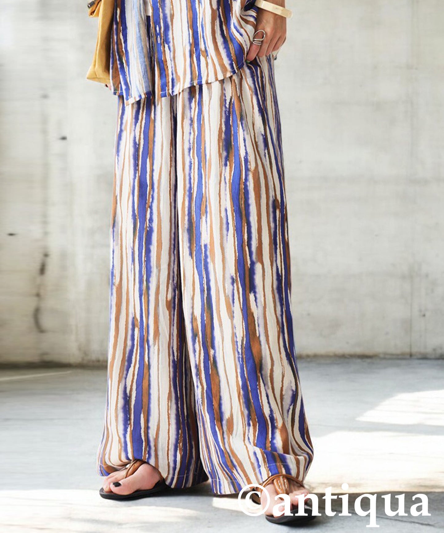 Ladies Art Print Wide Pants