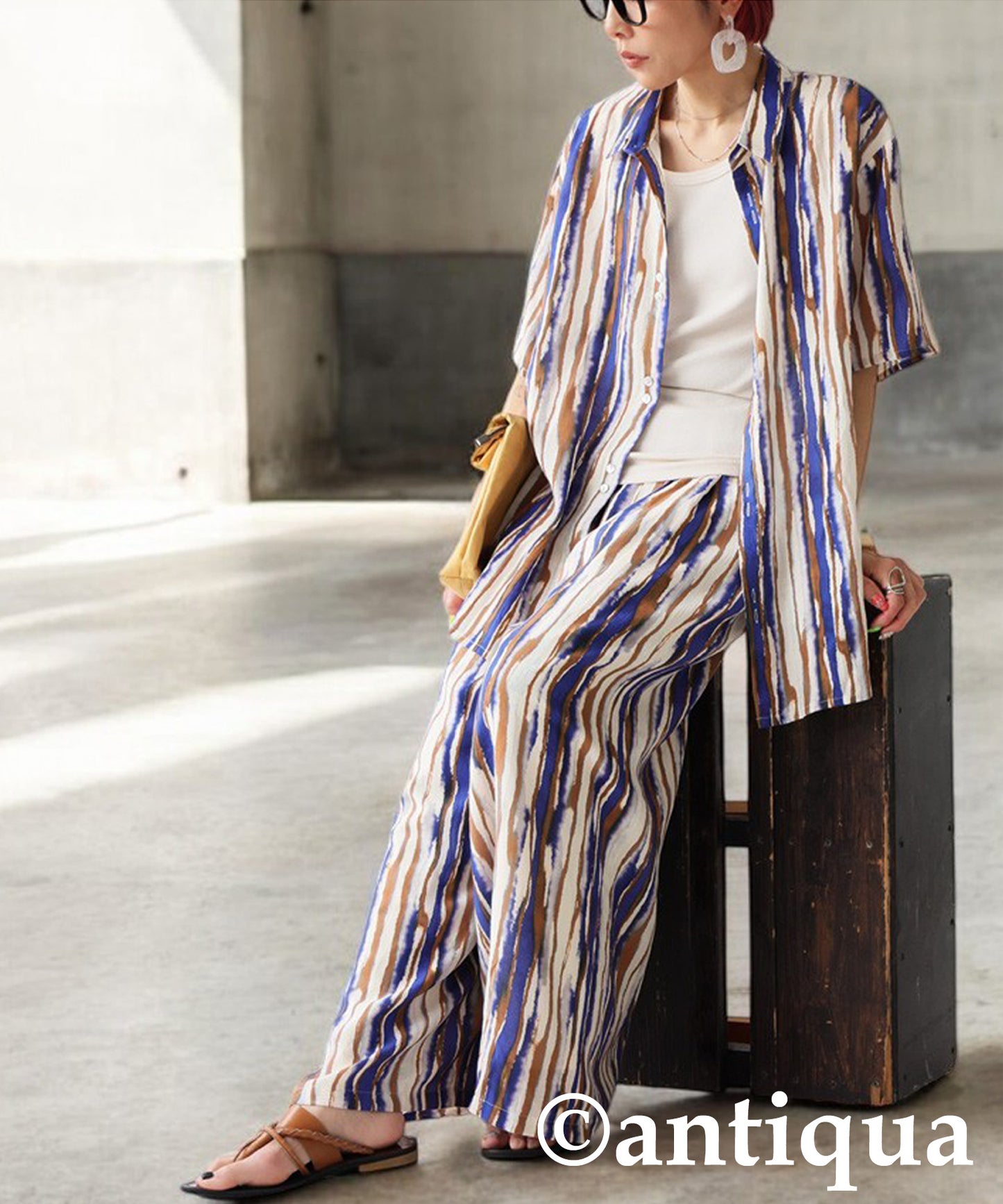 Ladies Art Print Wide Pants