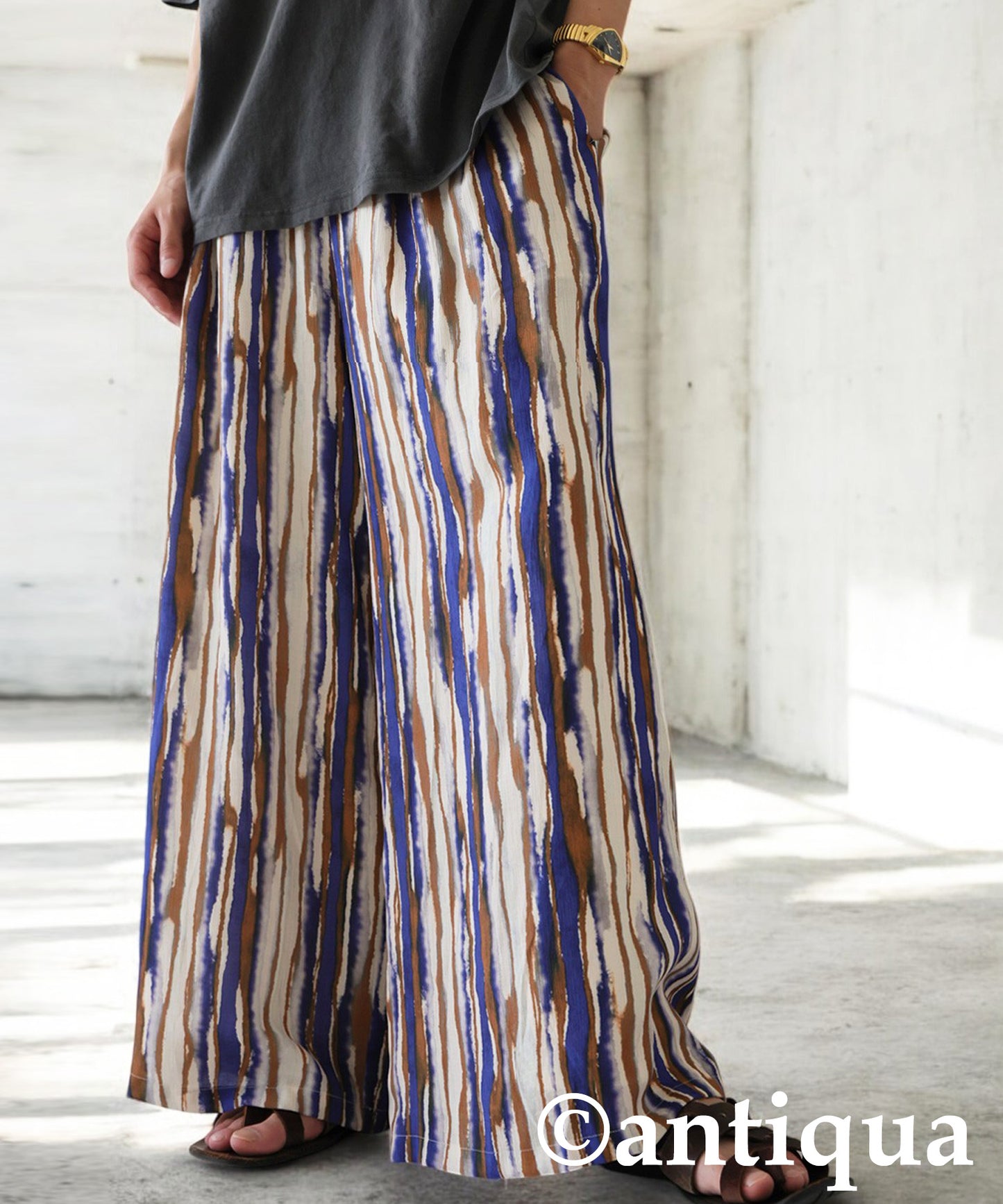 Men's Art Print Wide Pants