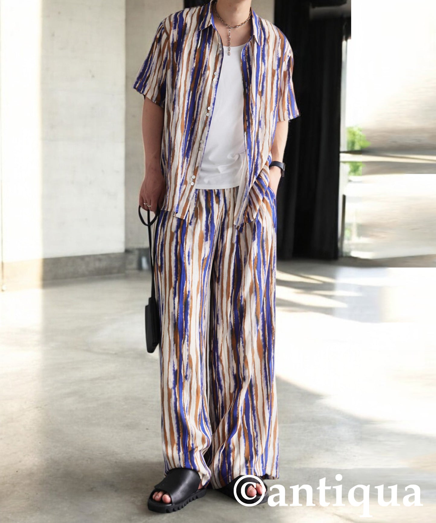 Men's Art Print Wide Pants