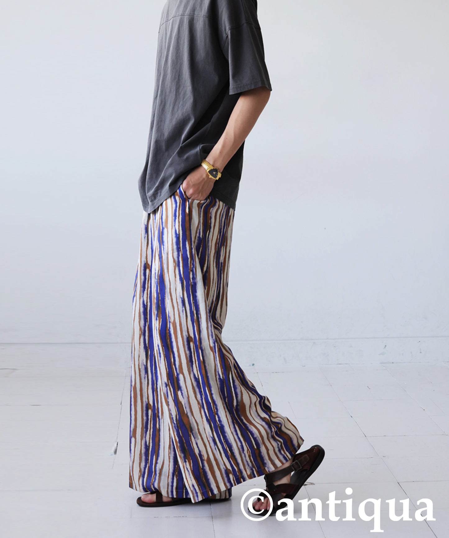 Men's Art Print Wide Pants