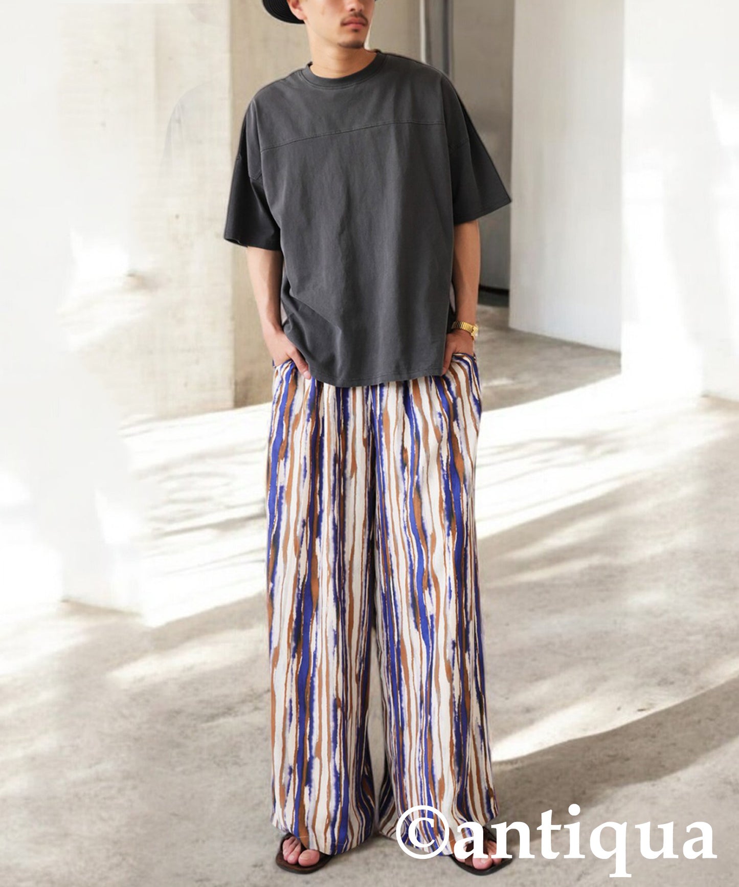 Men's Art Print Wide Pants