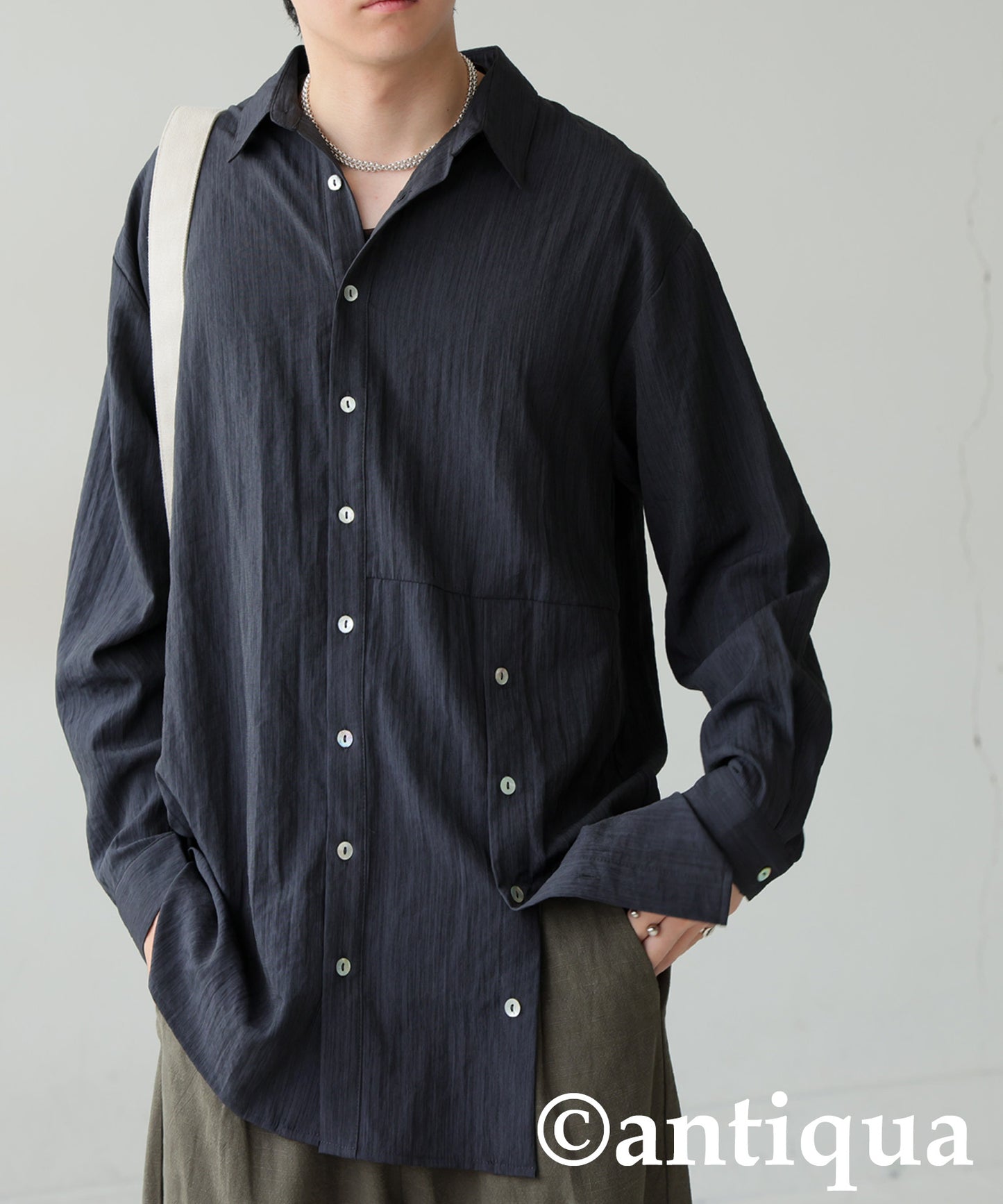 Asymmetrical Design Shirt Men's