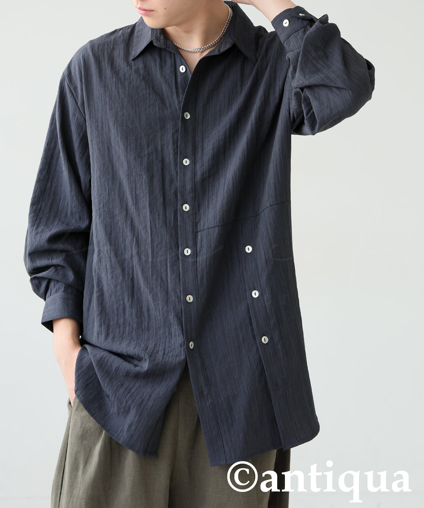 Asymmetrical Design Shirt Men's