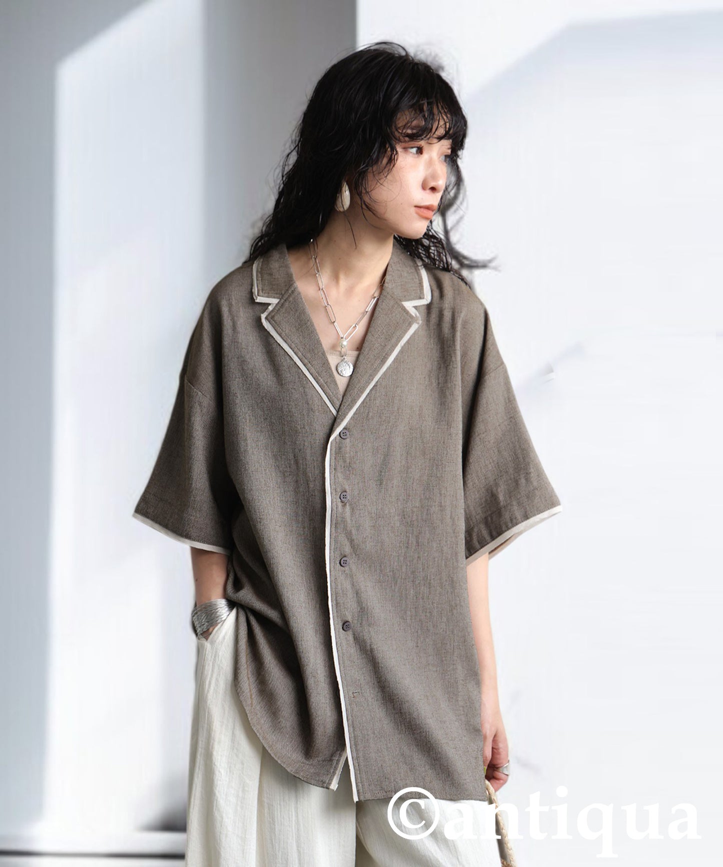 Ladies Piping Design Shirt