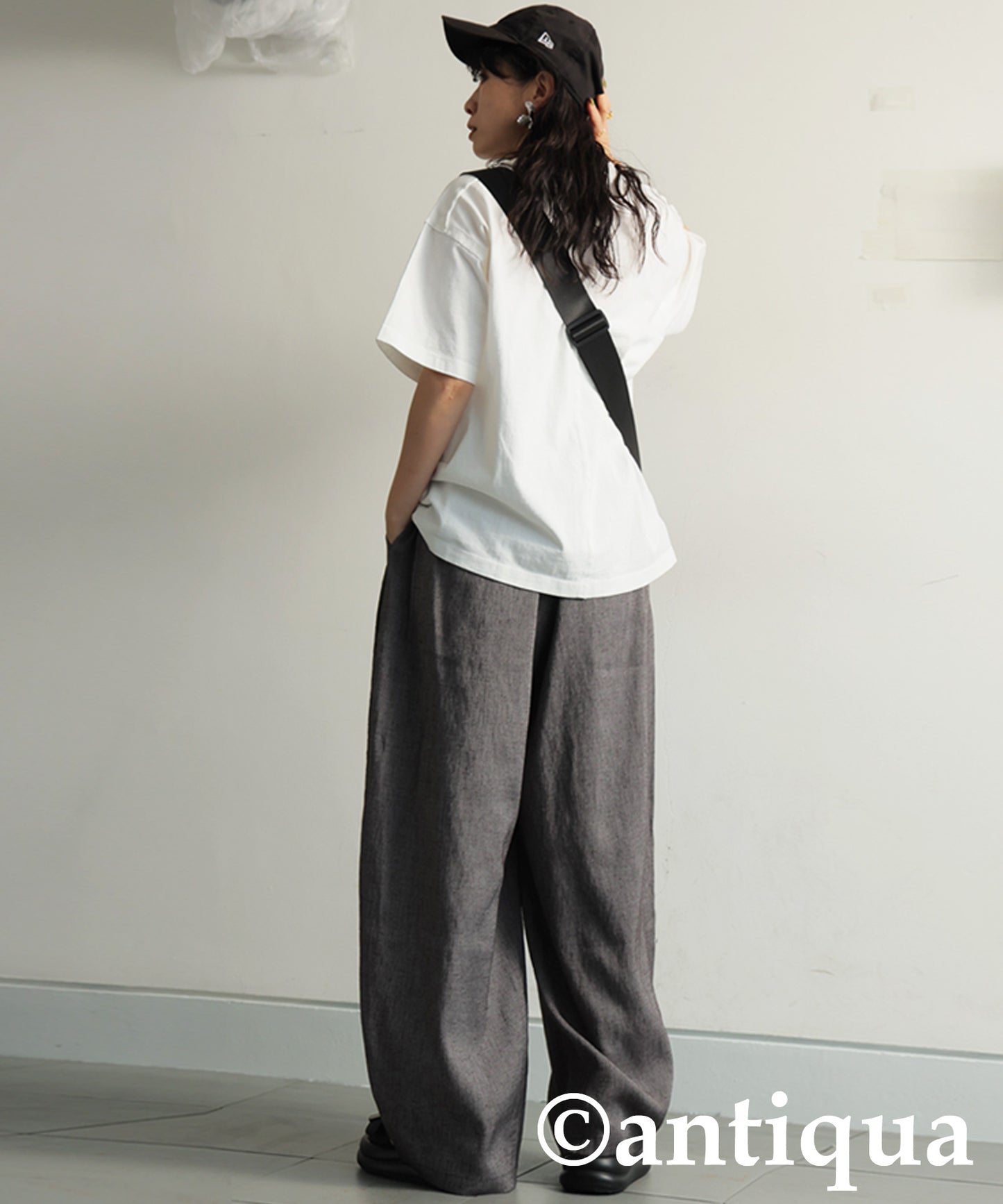 Piping Wide Pants Ladies