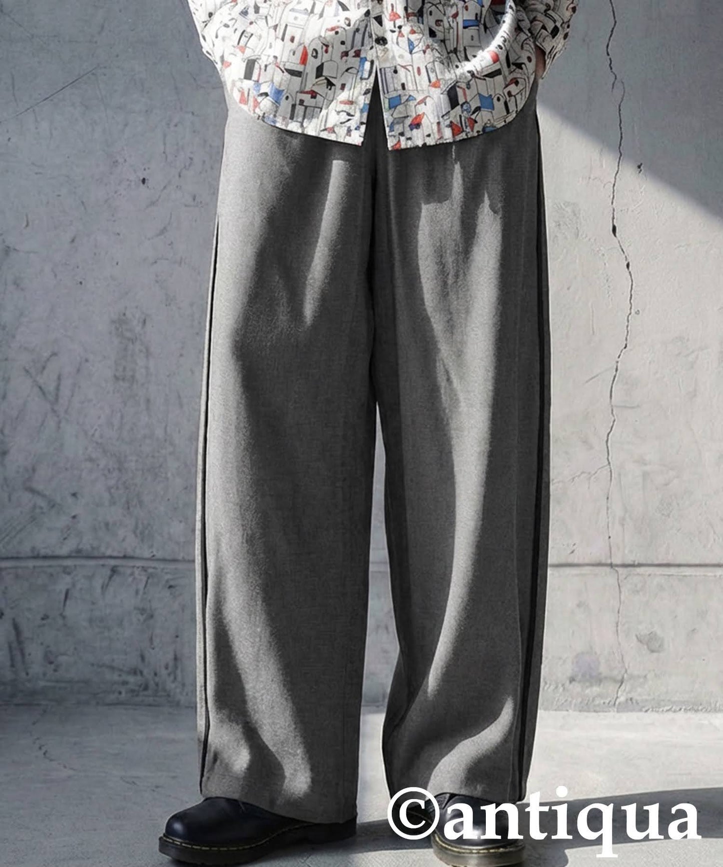 Piping Wide Pants Men's