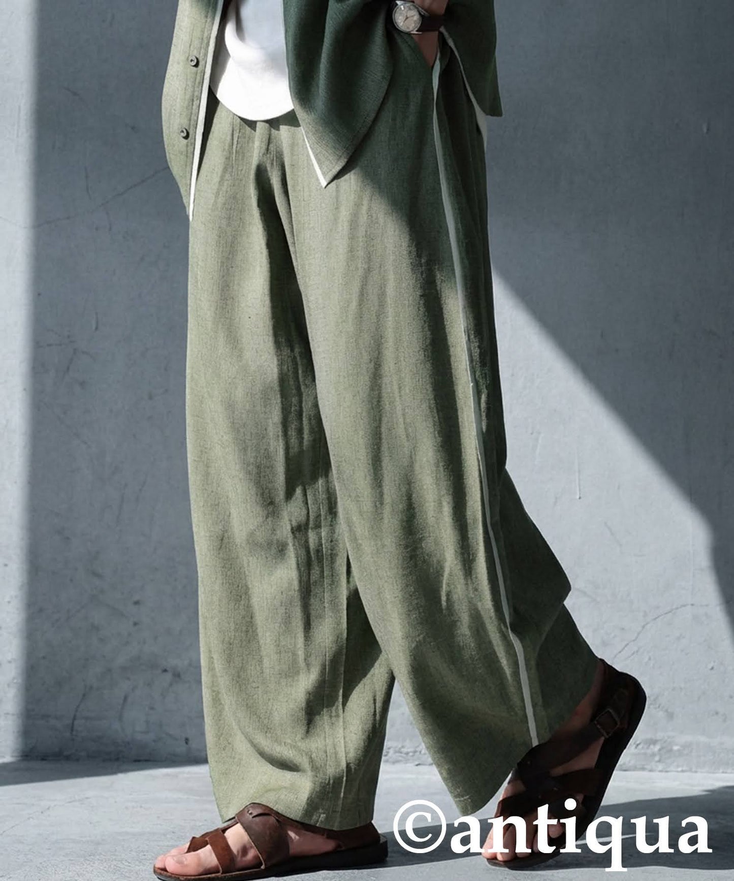 Piping Wide Pants Men's