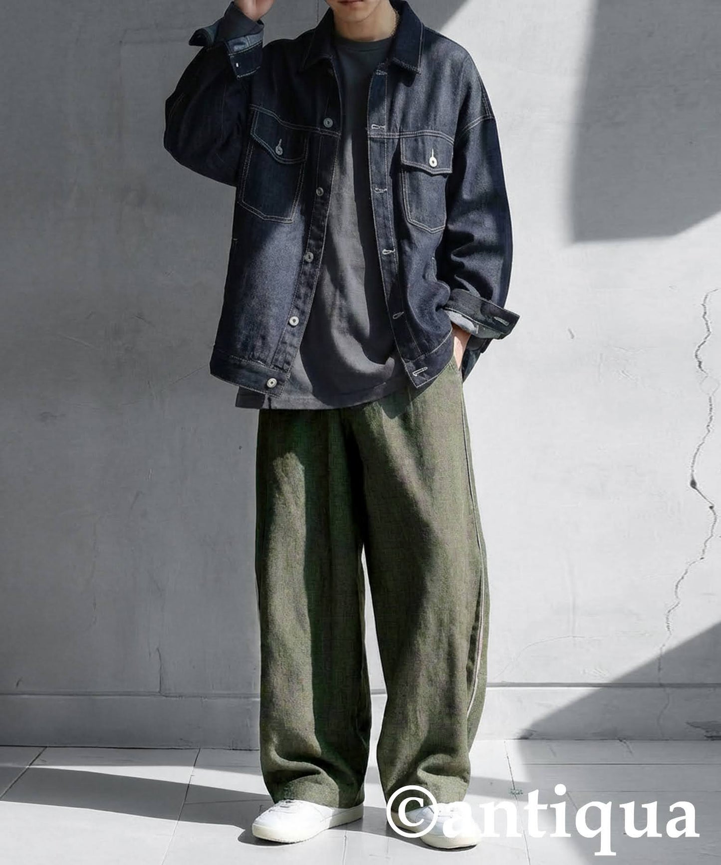 Piping Wide Pants Men's