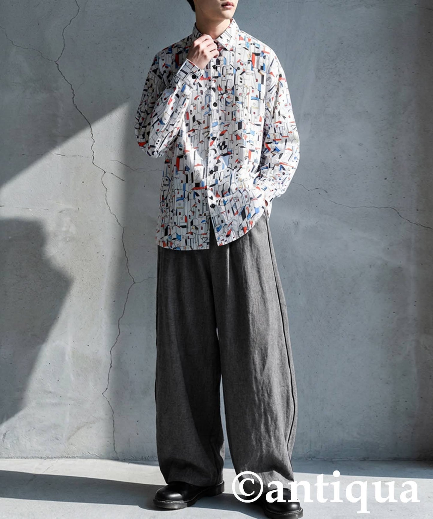 Piping Wide Pants Men's