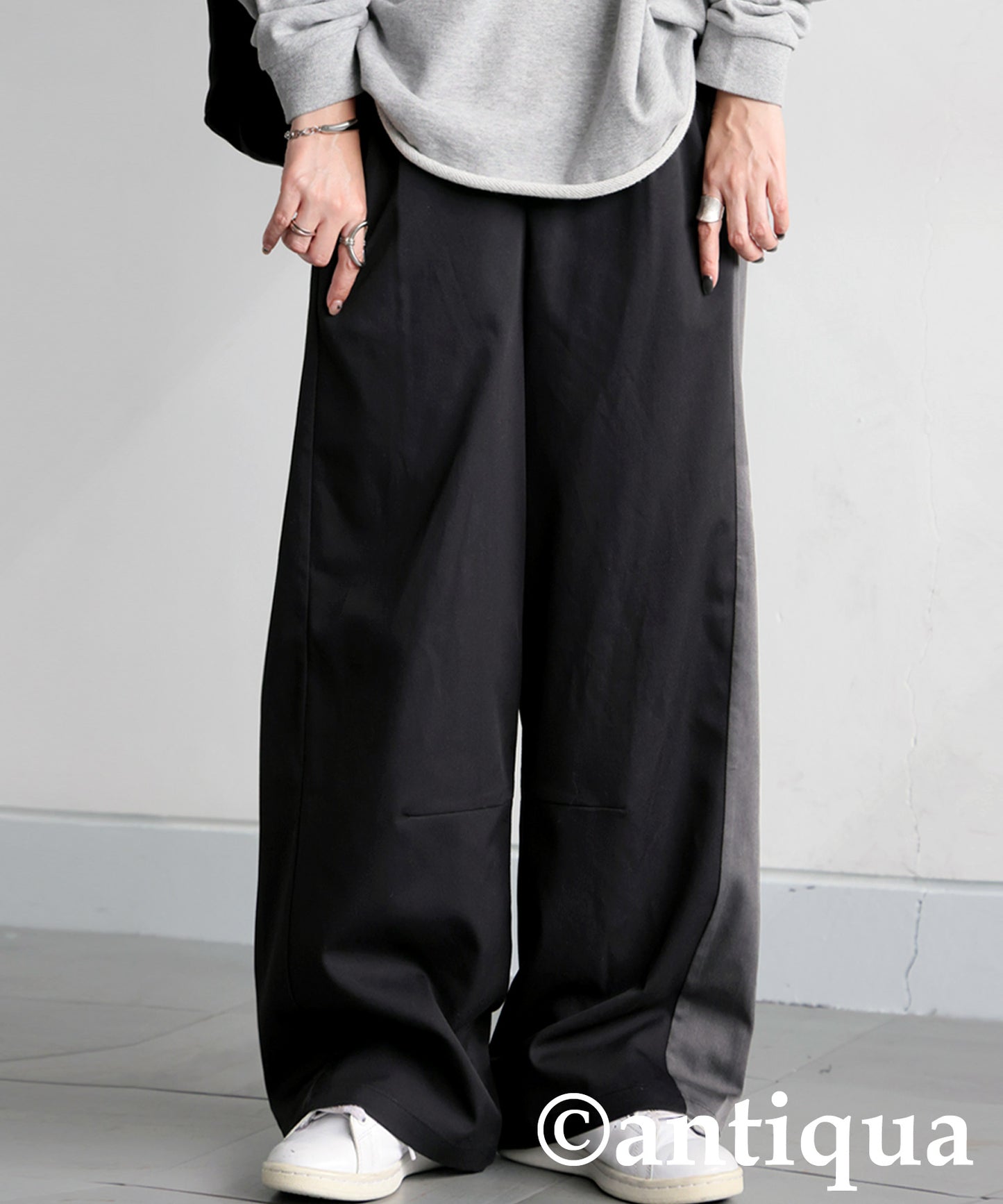 Color-Block Wide Pants Ladies