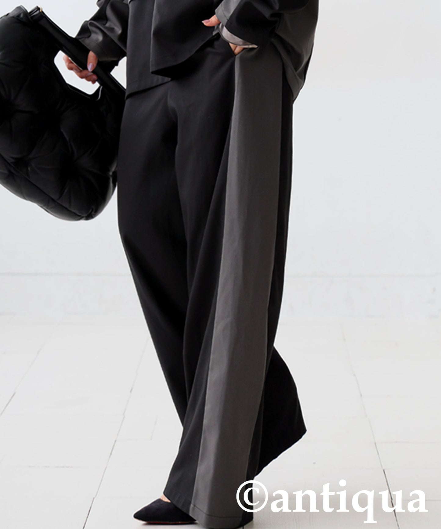 Color-Block Wide Pants Ladies