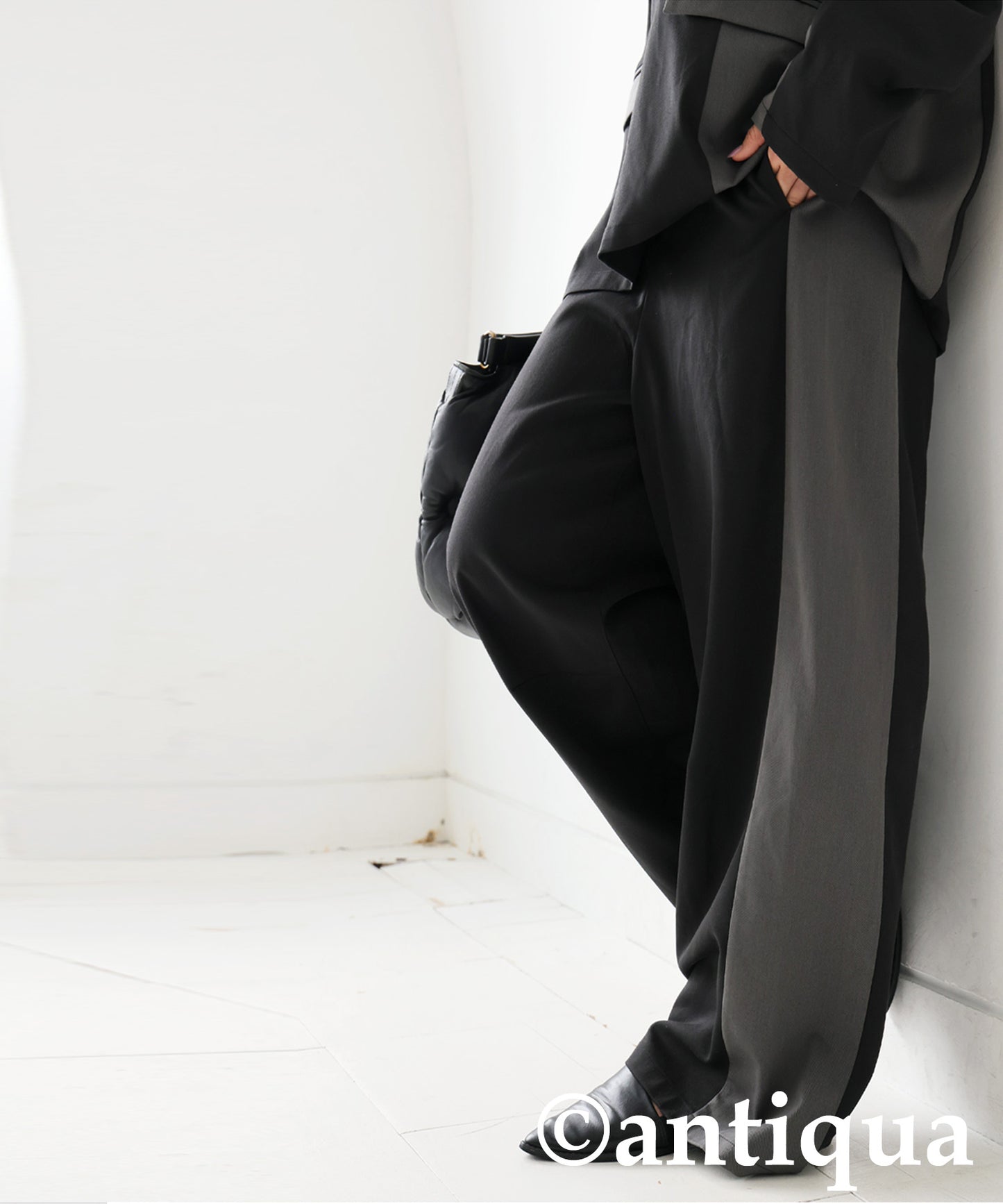 Color-Block Wide Pants Ladies