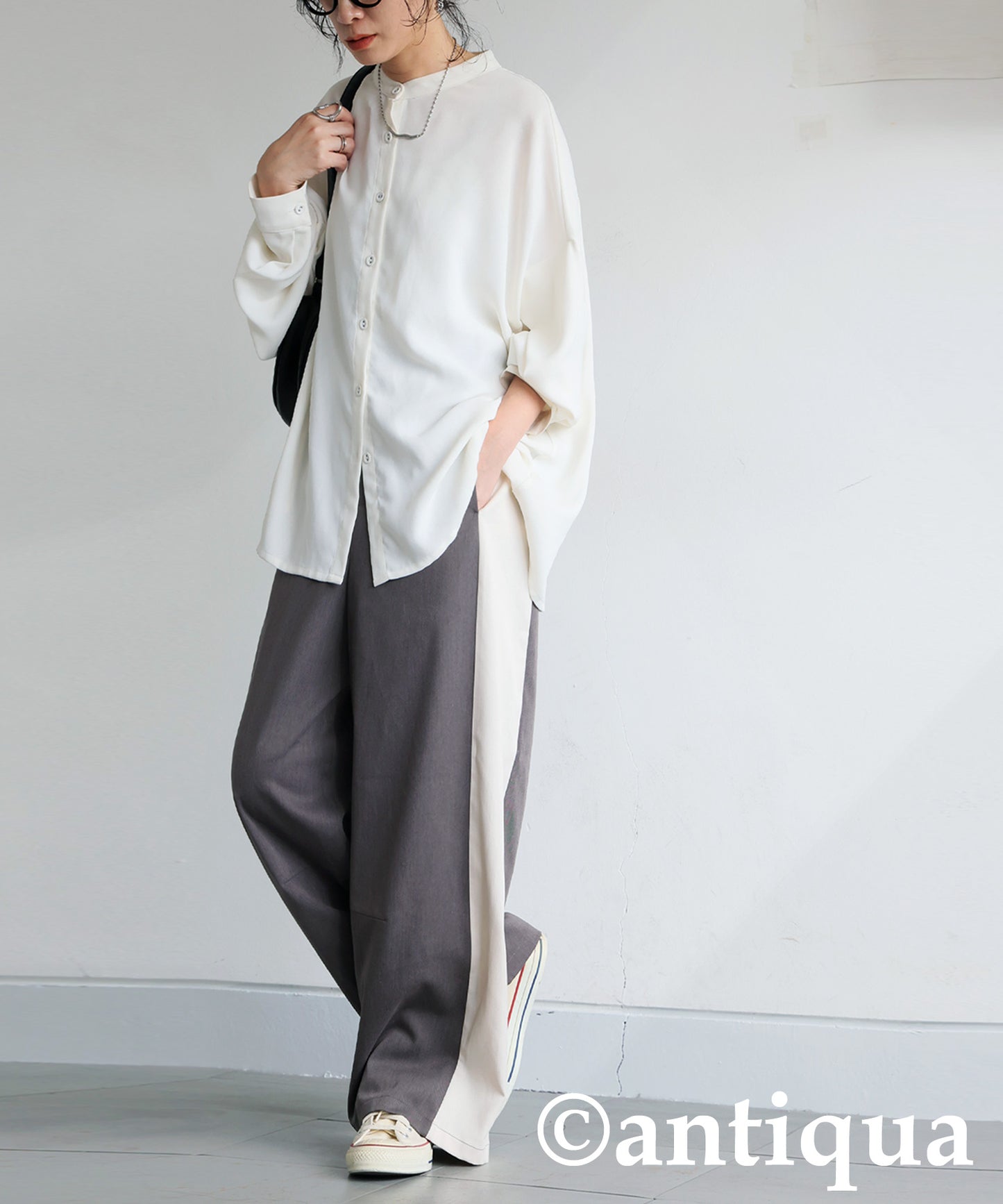 Color-Block Wide Pants Ladies