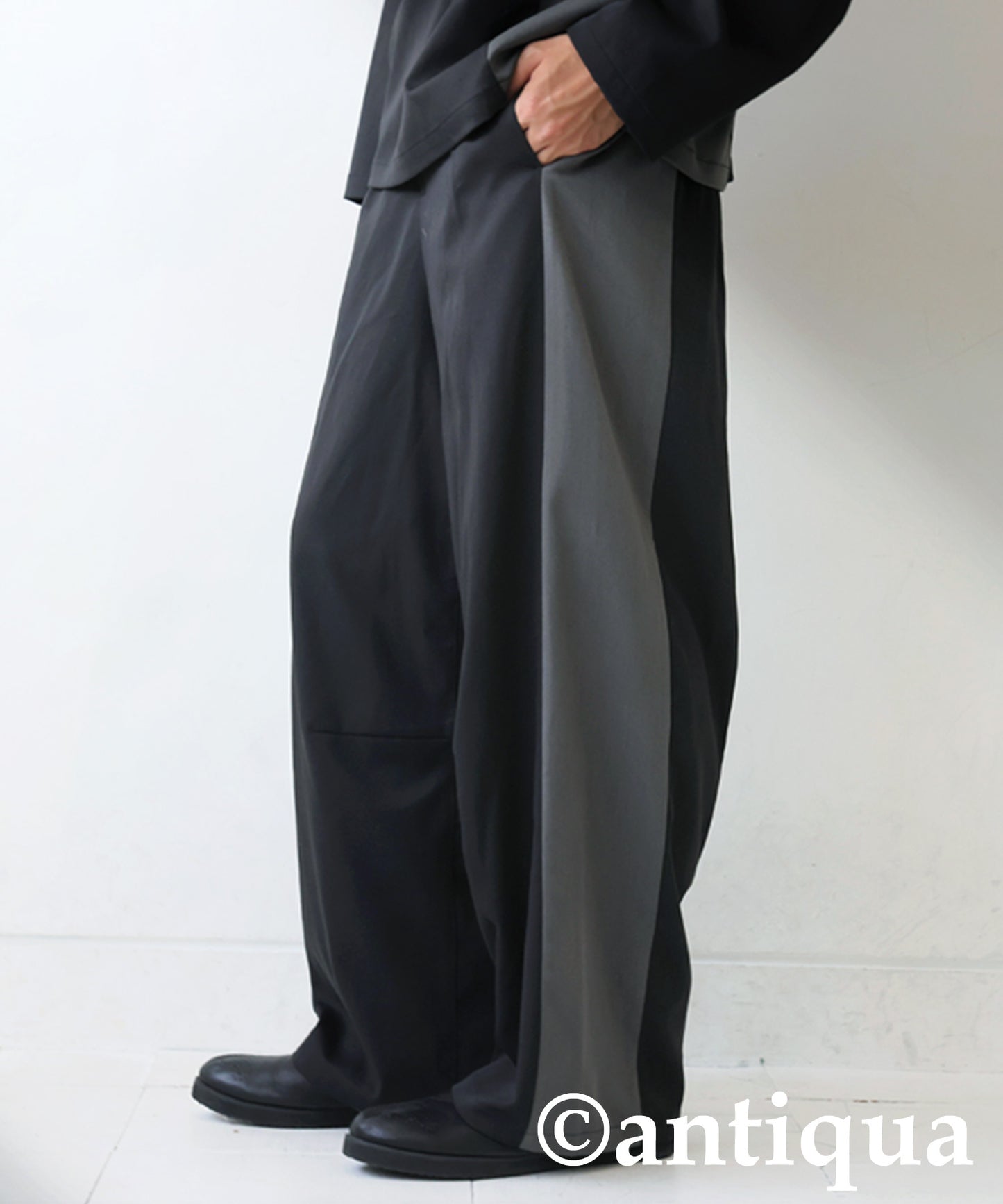 Color-Block Wide-Leg Pants Men's