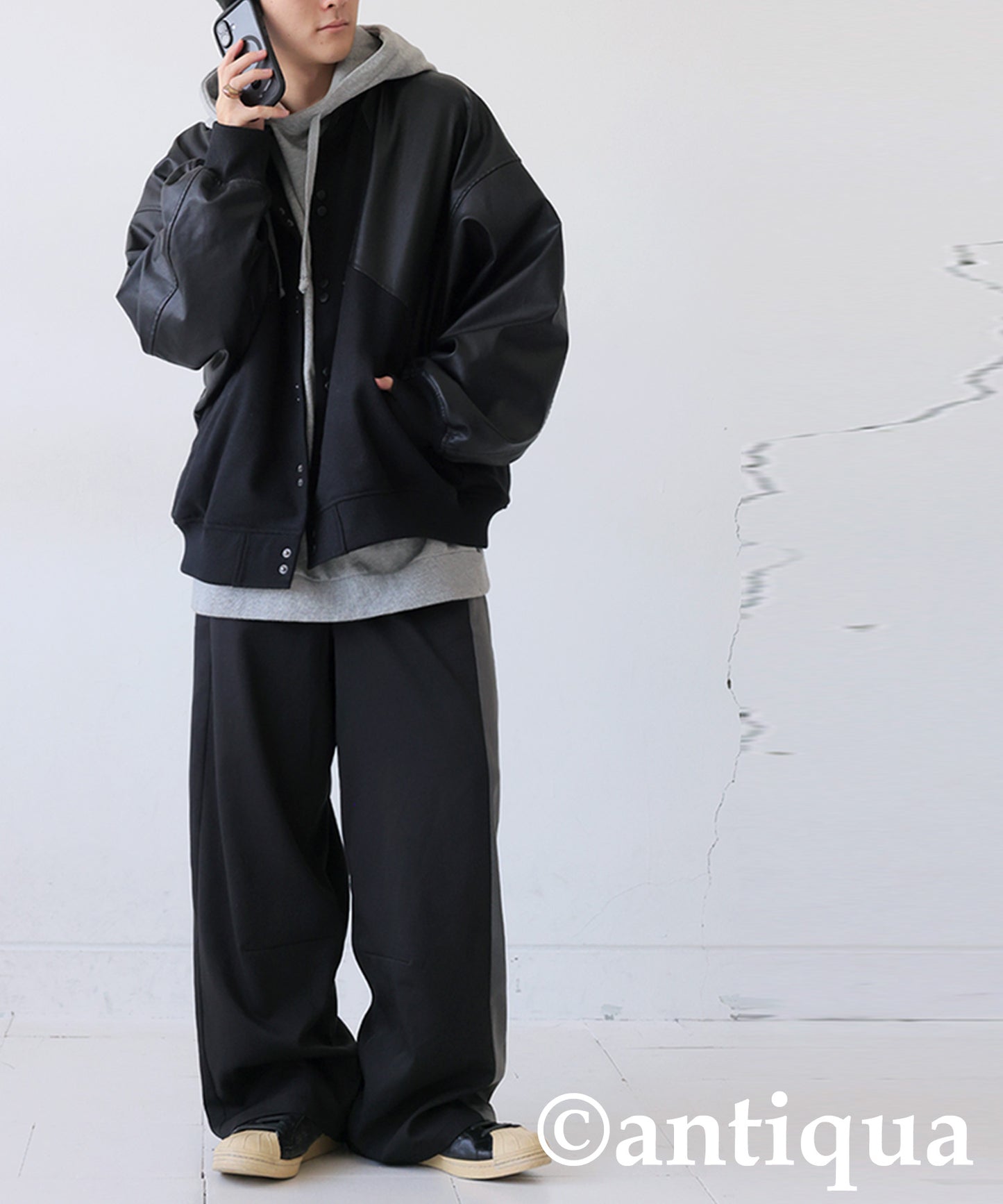 Color-Block Wide-Leg Pants Men's