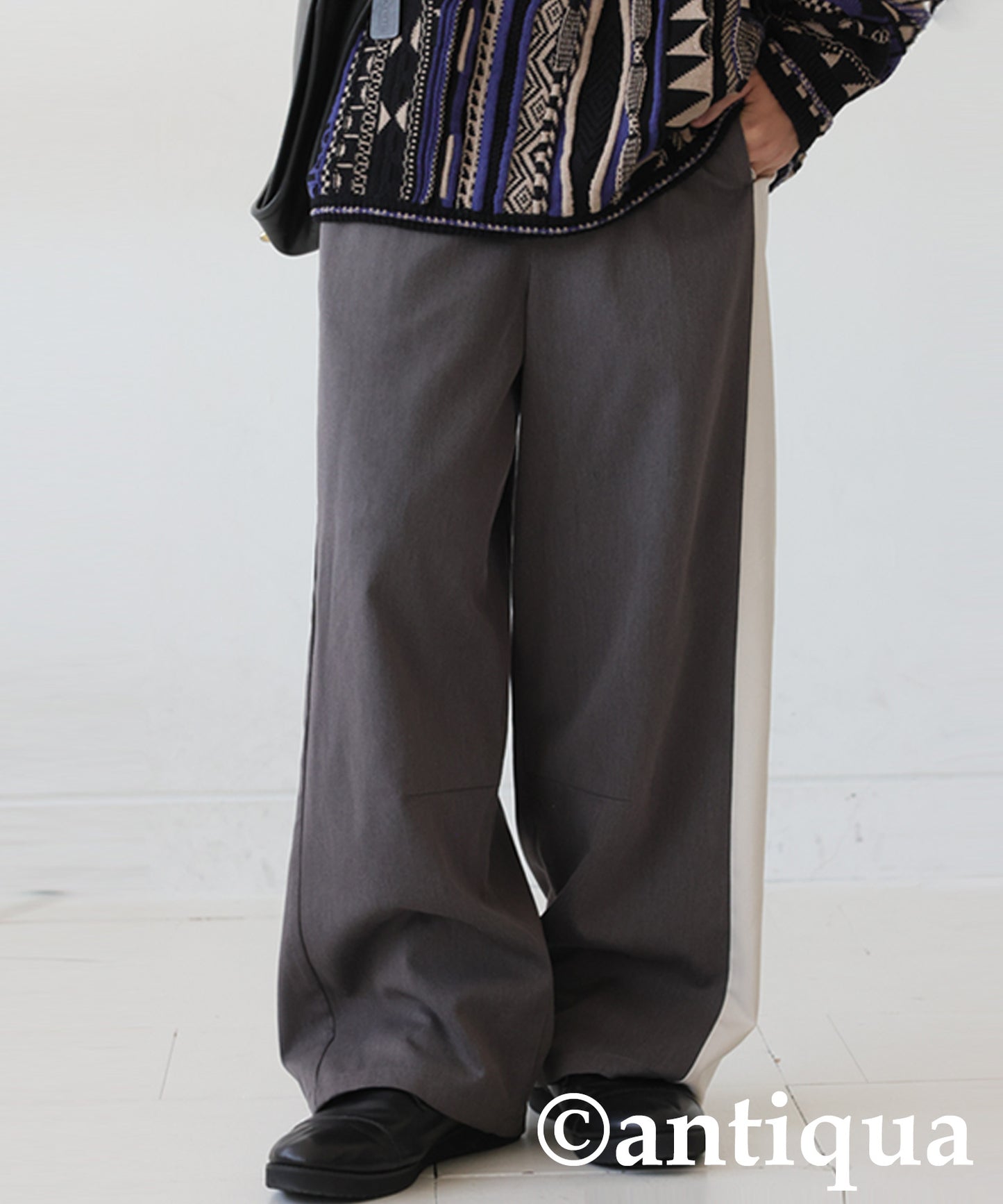 Color-Block Wide-Leg Pants Men's