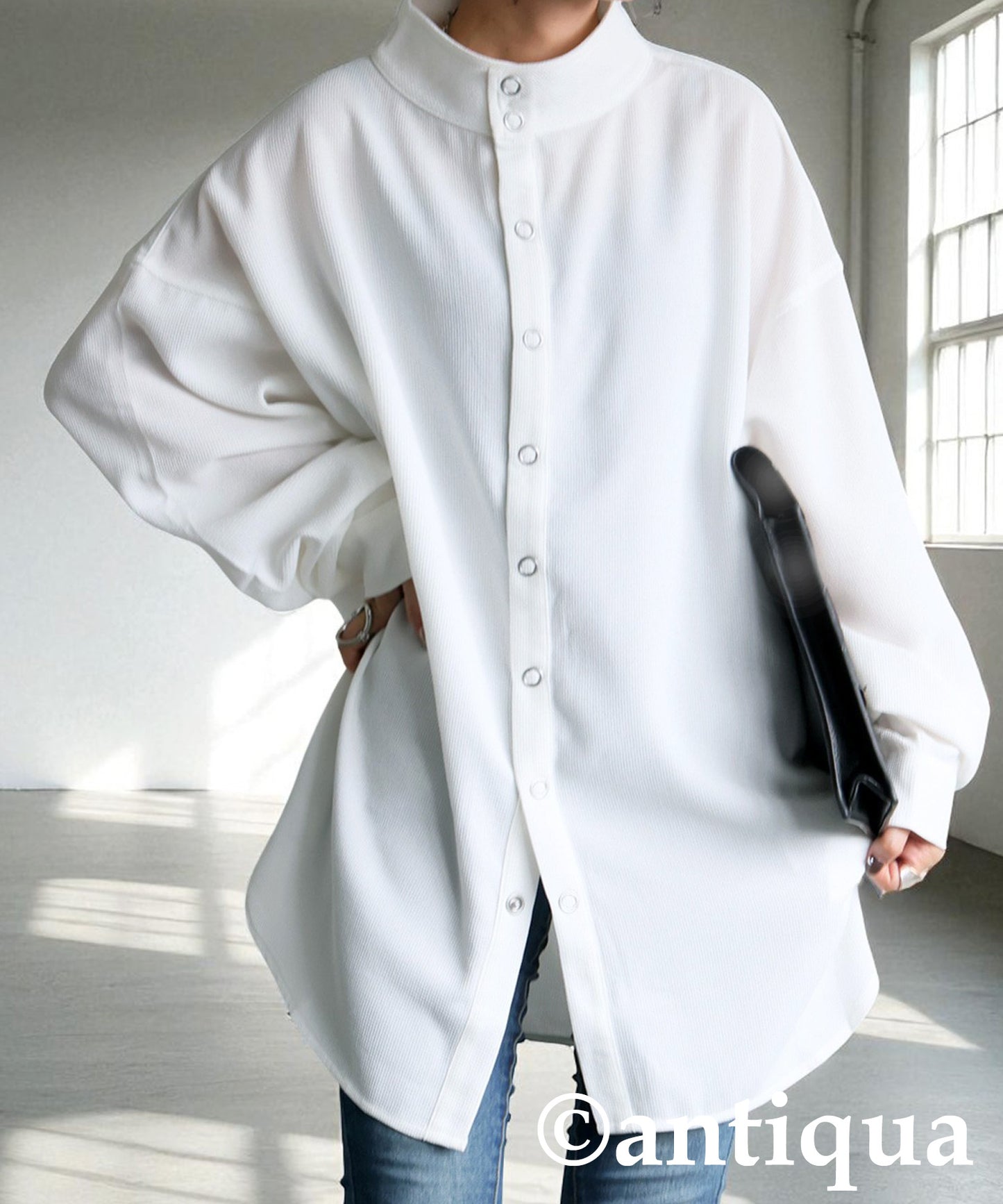 Stand Collar Shirt Ladies