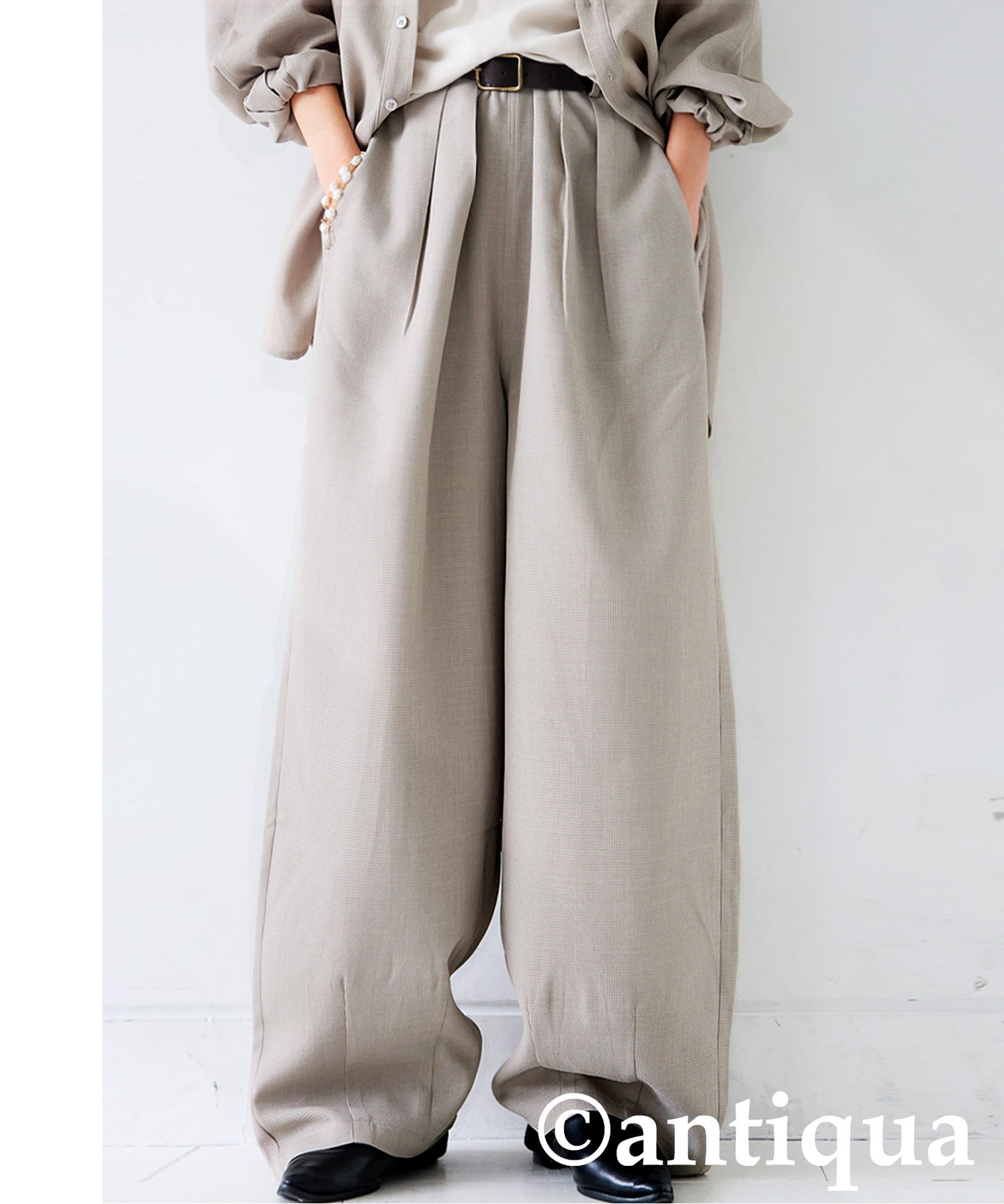 Pleated Wide-Leg Pants Ladies