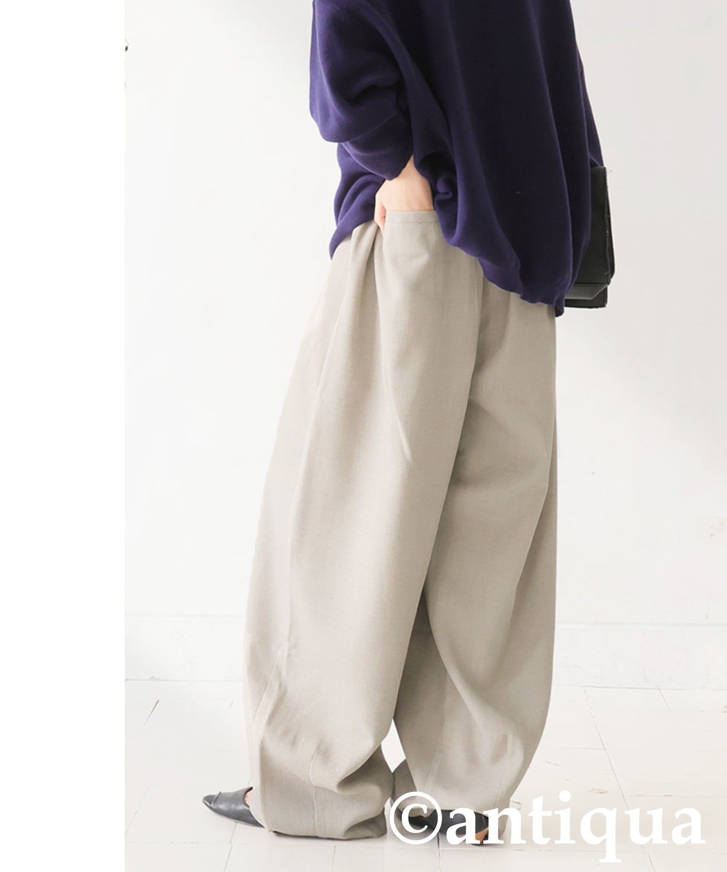 Pleated Wide-Leg Pants Ladies