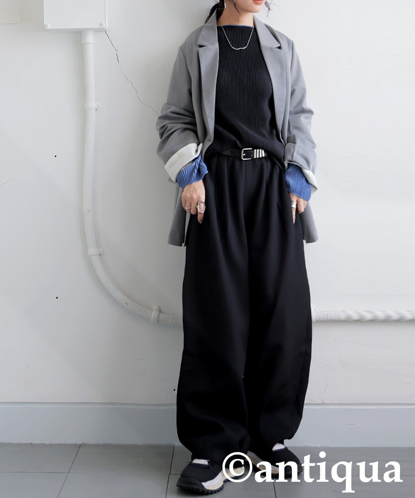 Pleated Wide-Leg Pants Ladies