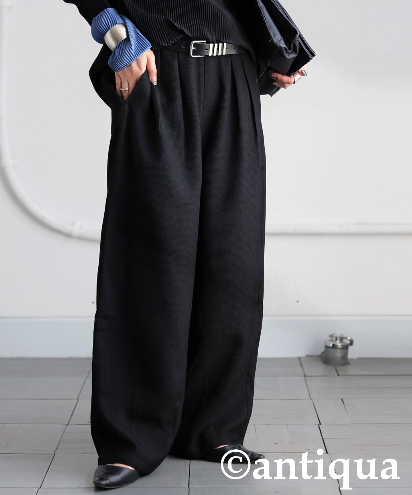 Pleated Wide-Leg Pants Ladies