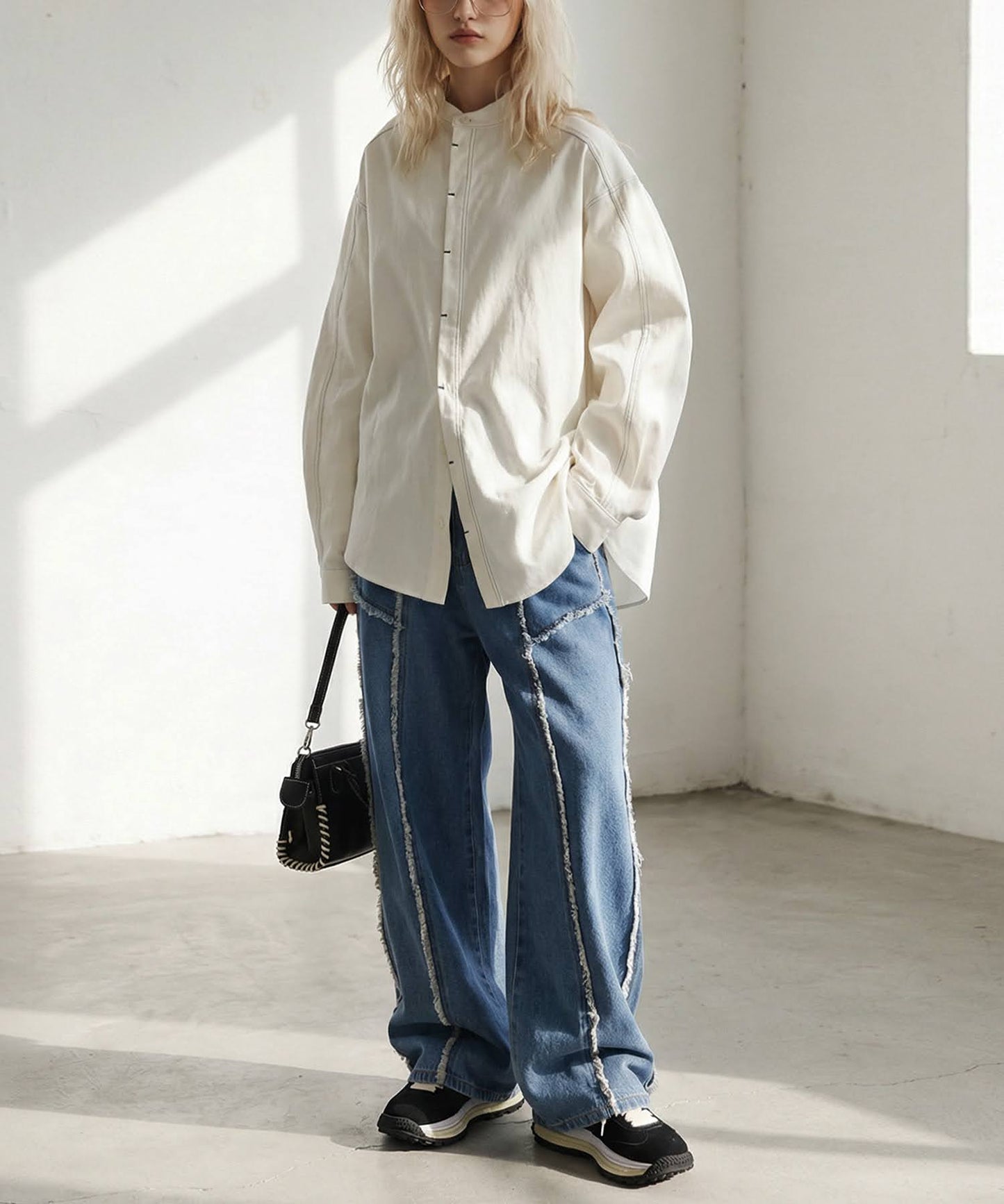 Color-Coordinated Stitch Shirt Ladies