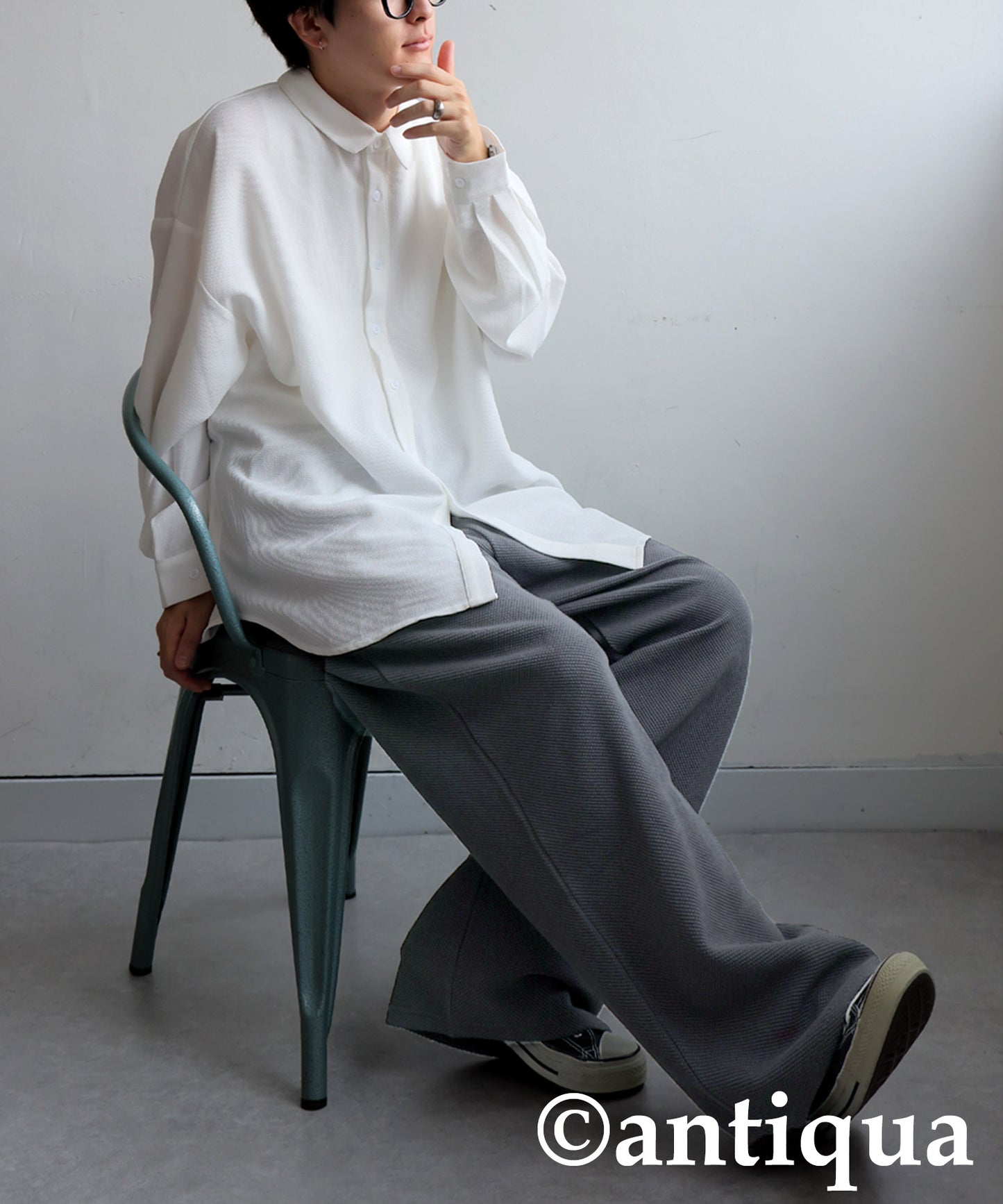 Pleated Wide-Leg Pants Men's