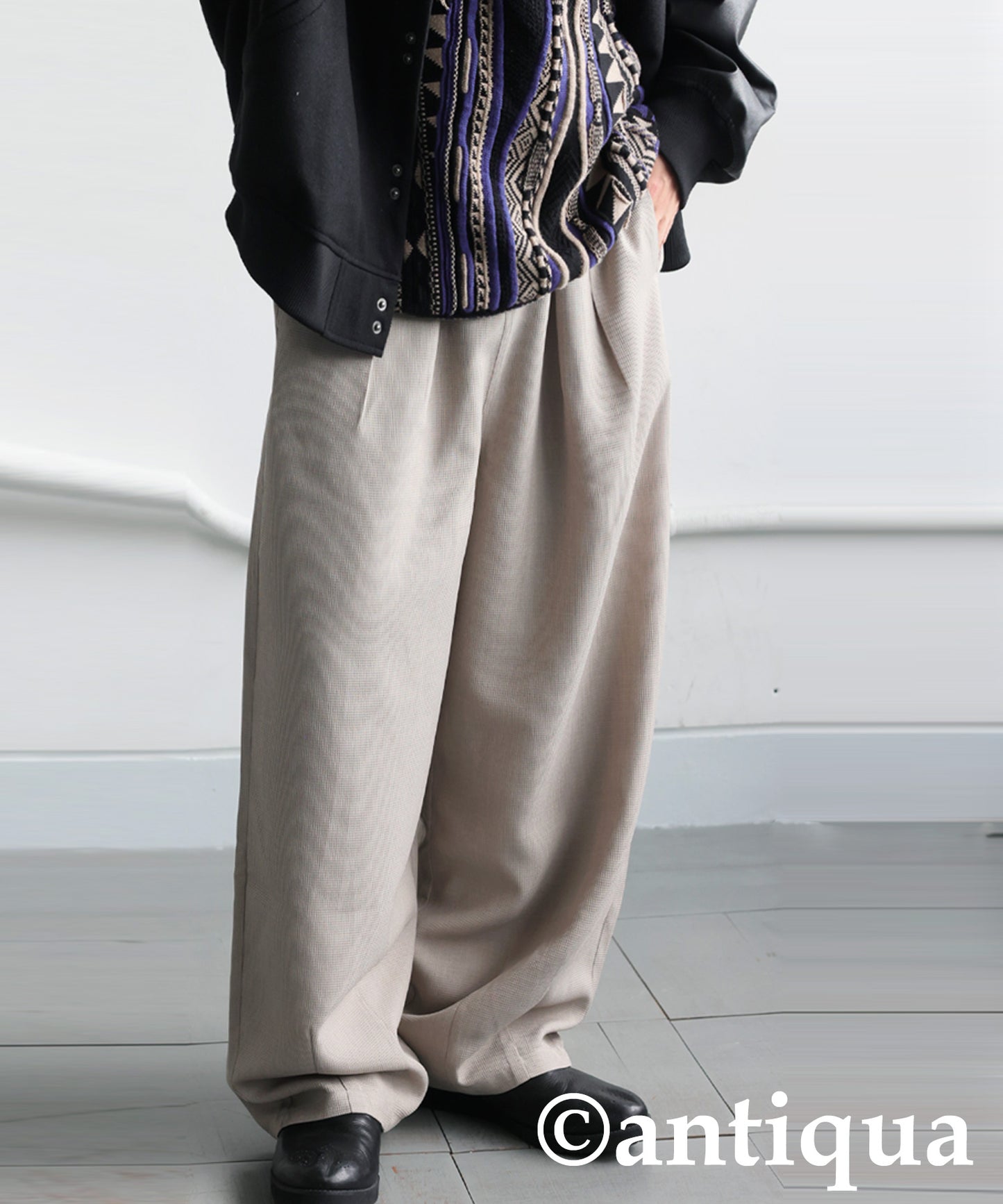 Pleated Wide-Leg Pants Men's