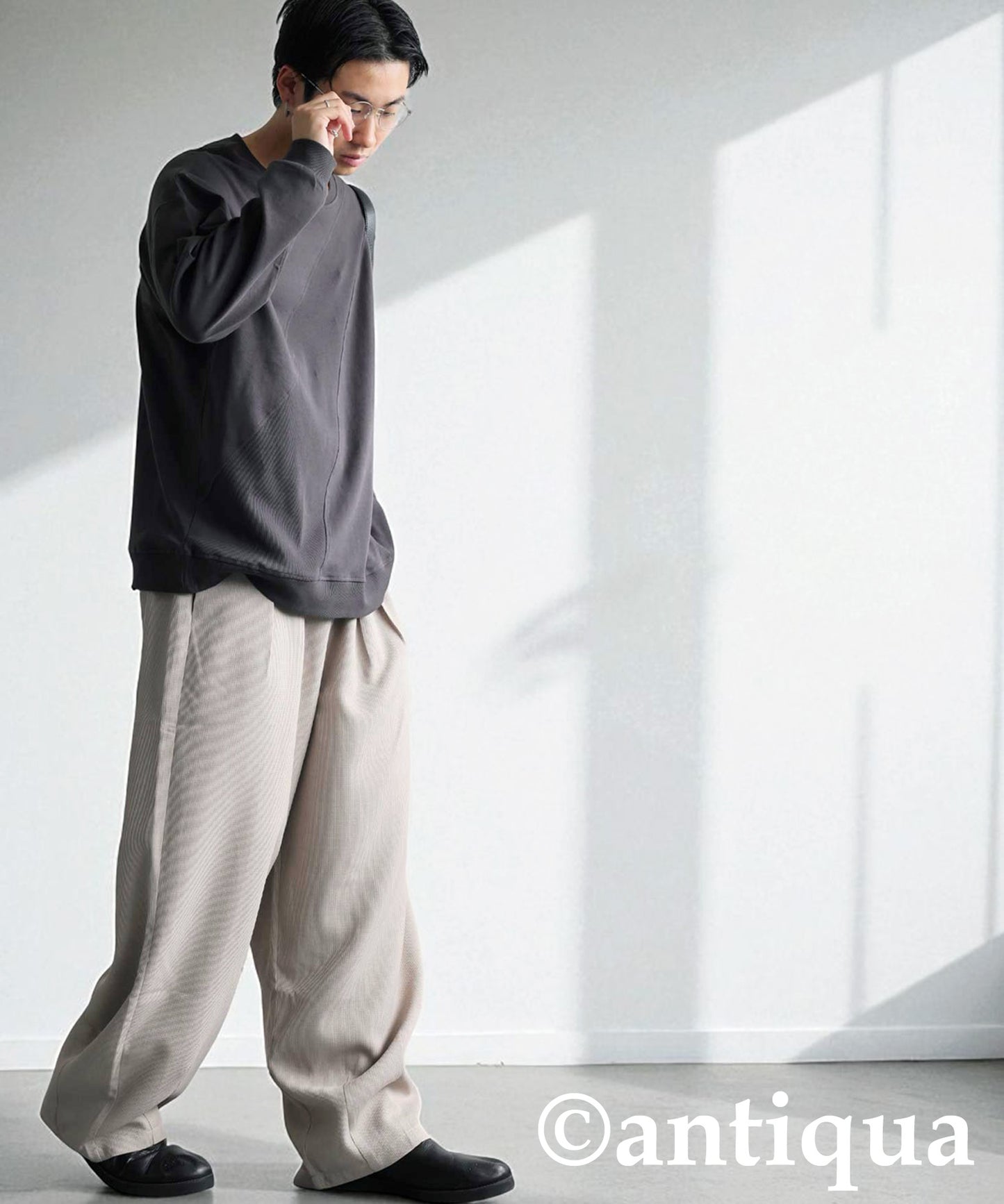 Pleated Wide-Leg Pants Men's