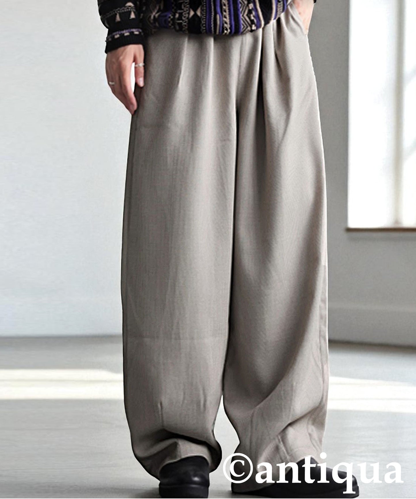 Pleated Wide-Leg Pants Men's