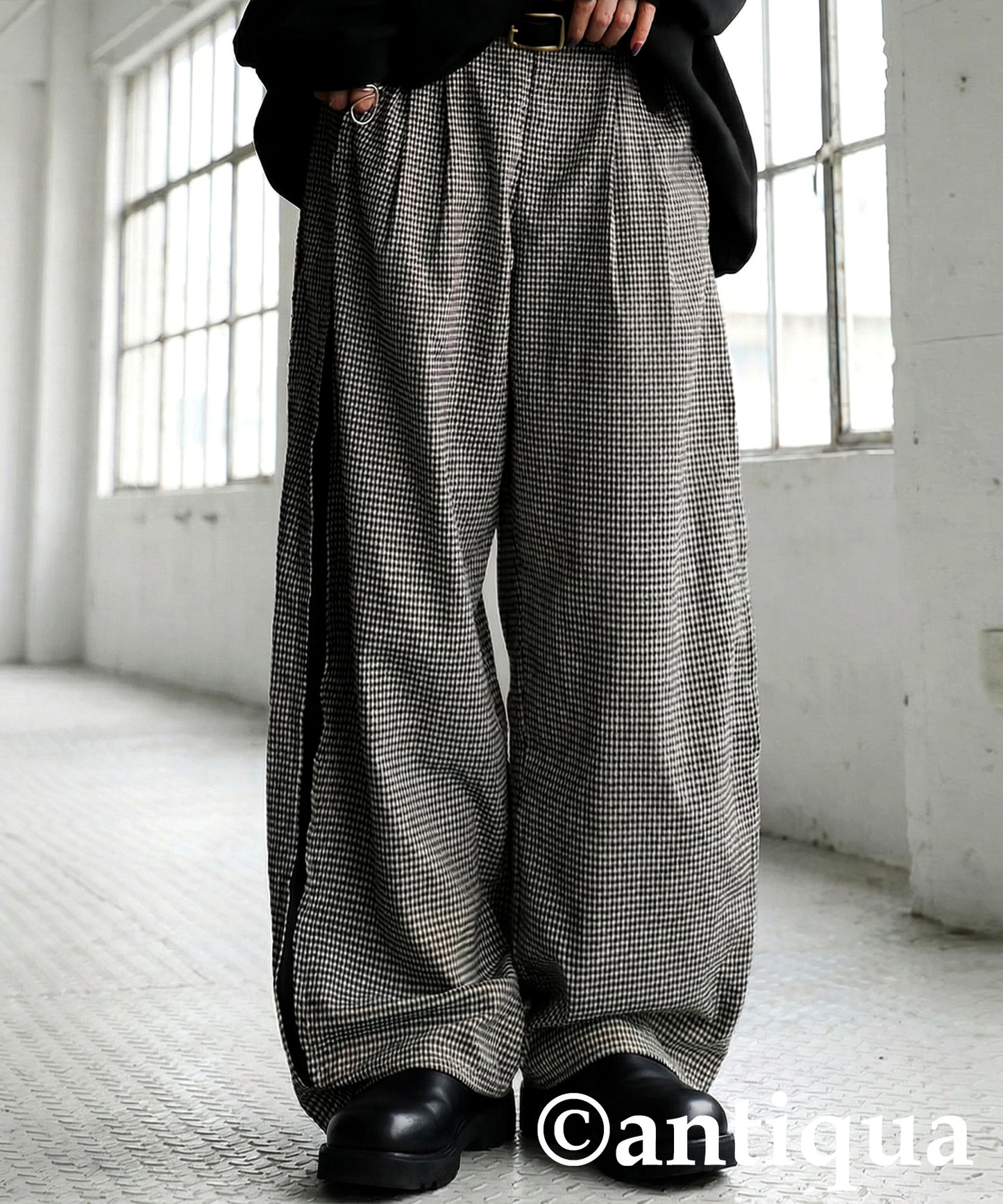 Houndstooth Wide Pants Ladies