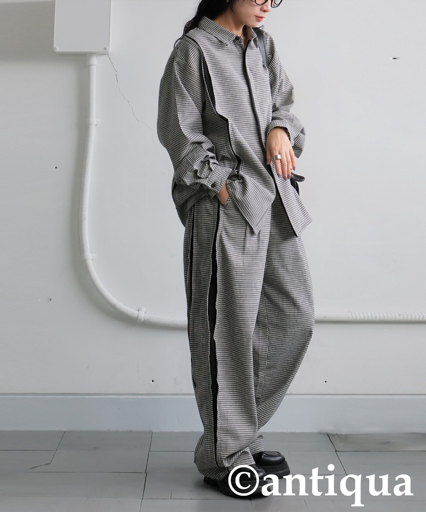 Houndstooth Wide Pants Ladies